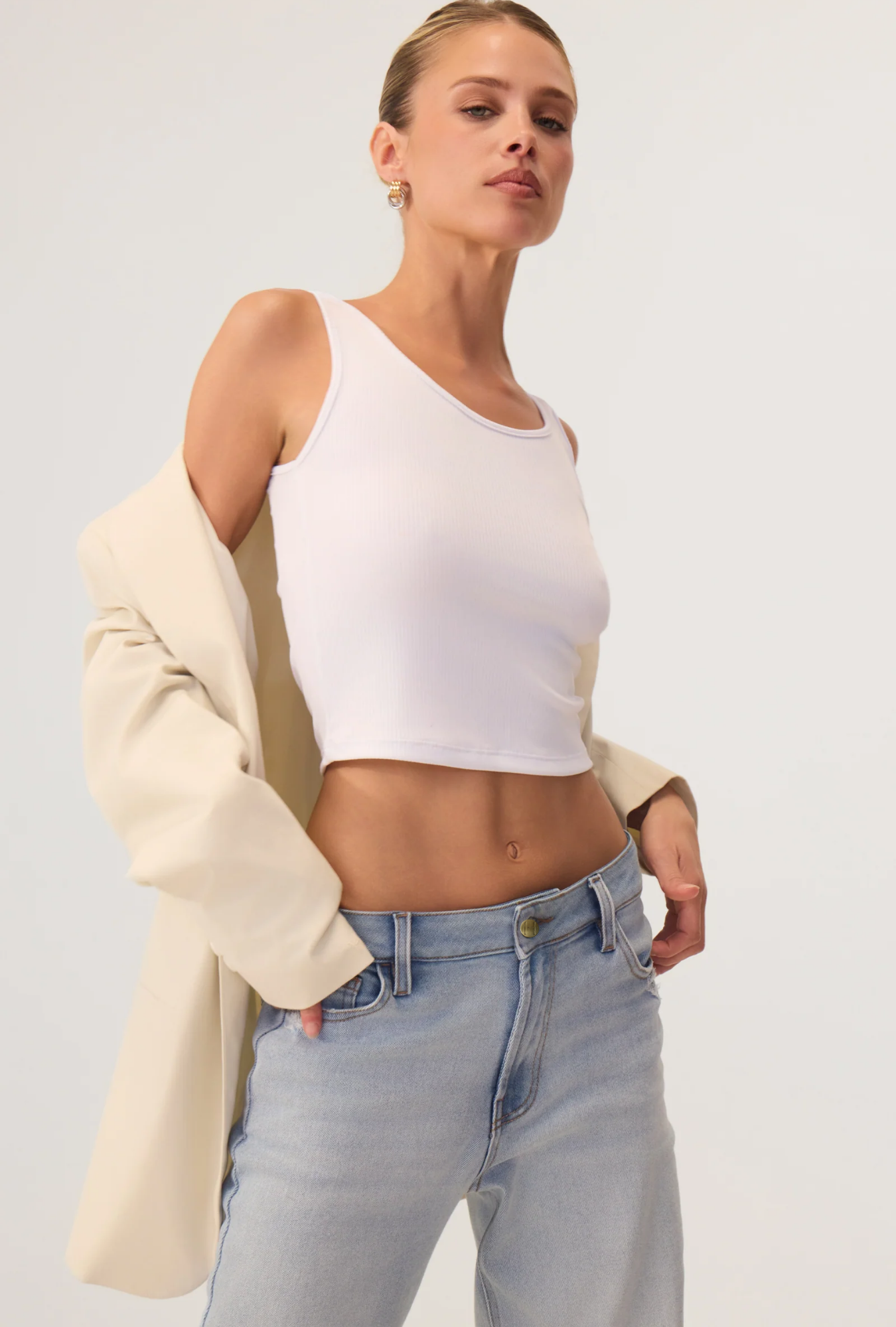 Essential Organic Cotton Tank Top White - Eco-Certified