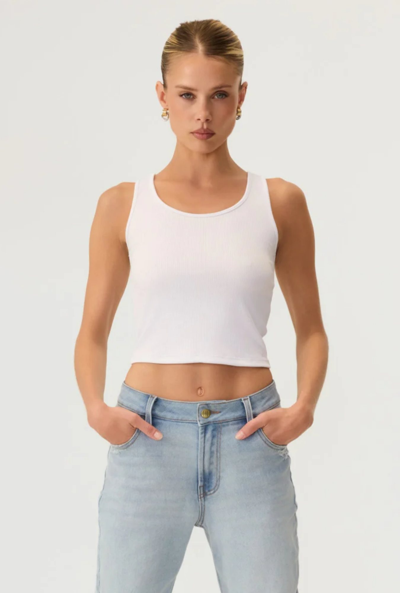 Essential Organic Cotton Tank Top White - Eco-Certified