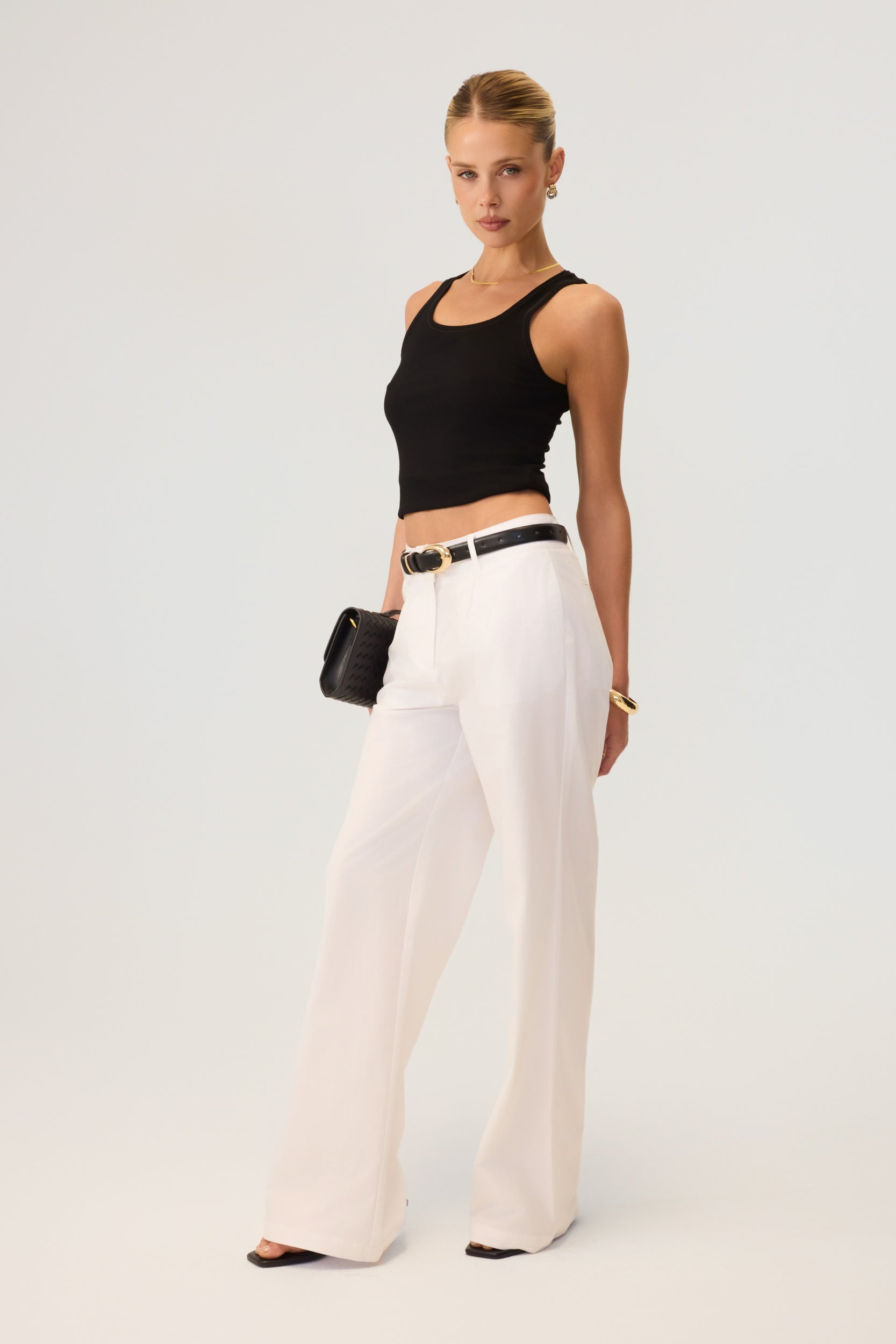 Milan Wide Leg Trousers White - Eco-Certified