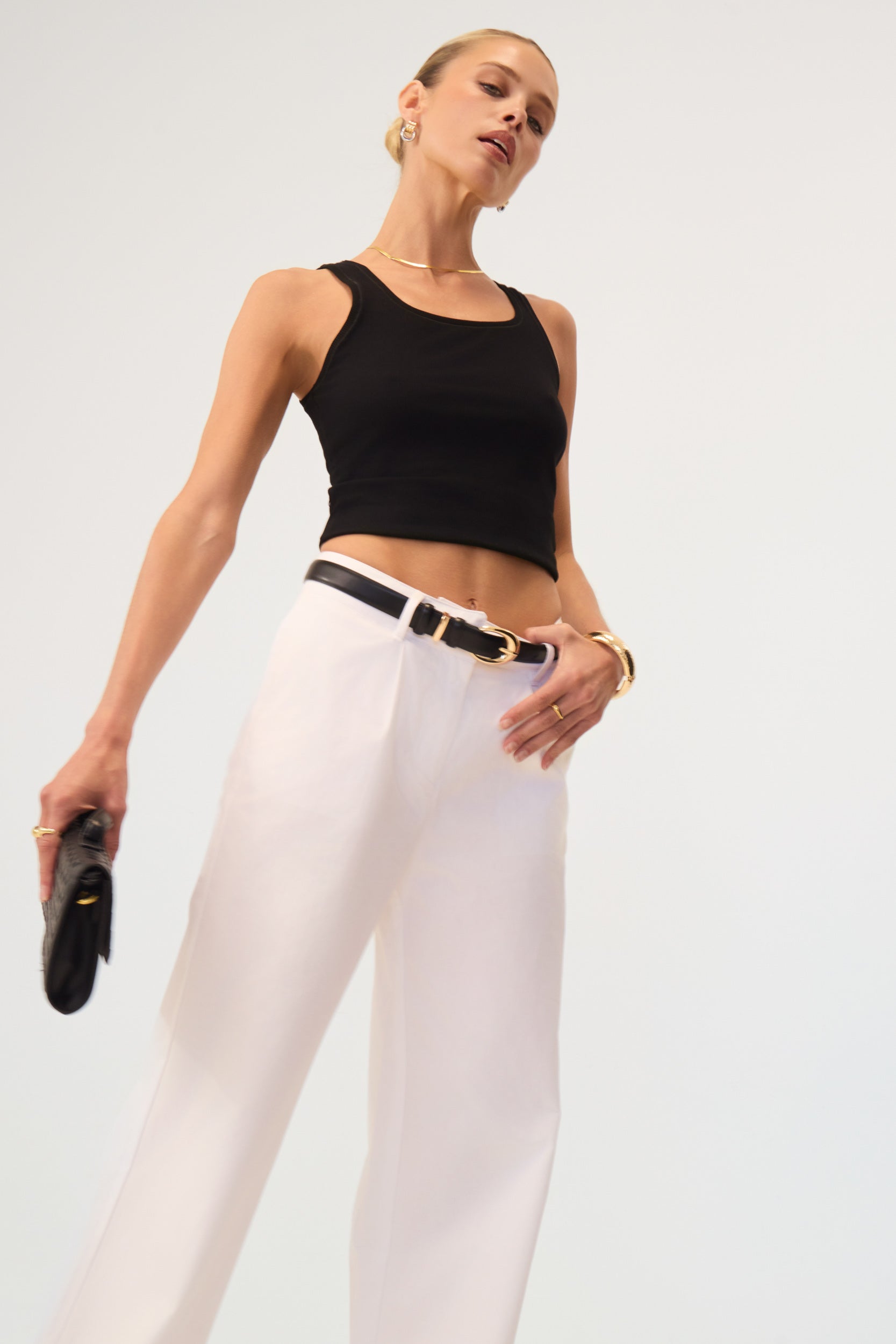 Milan Wide Leg Trousers White - Eco-Certified