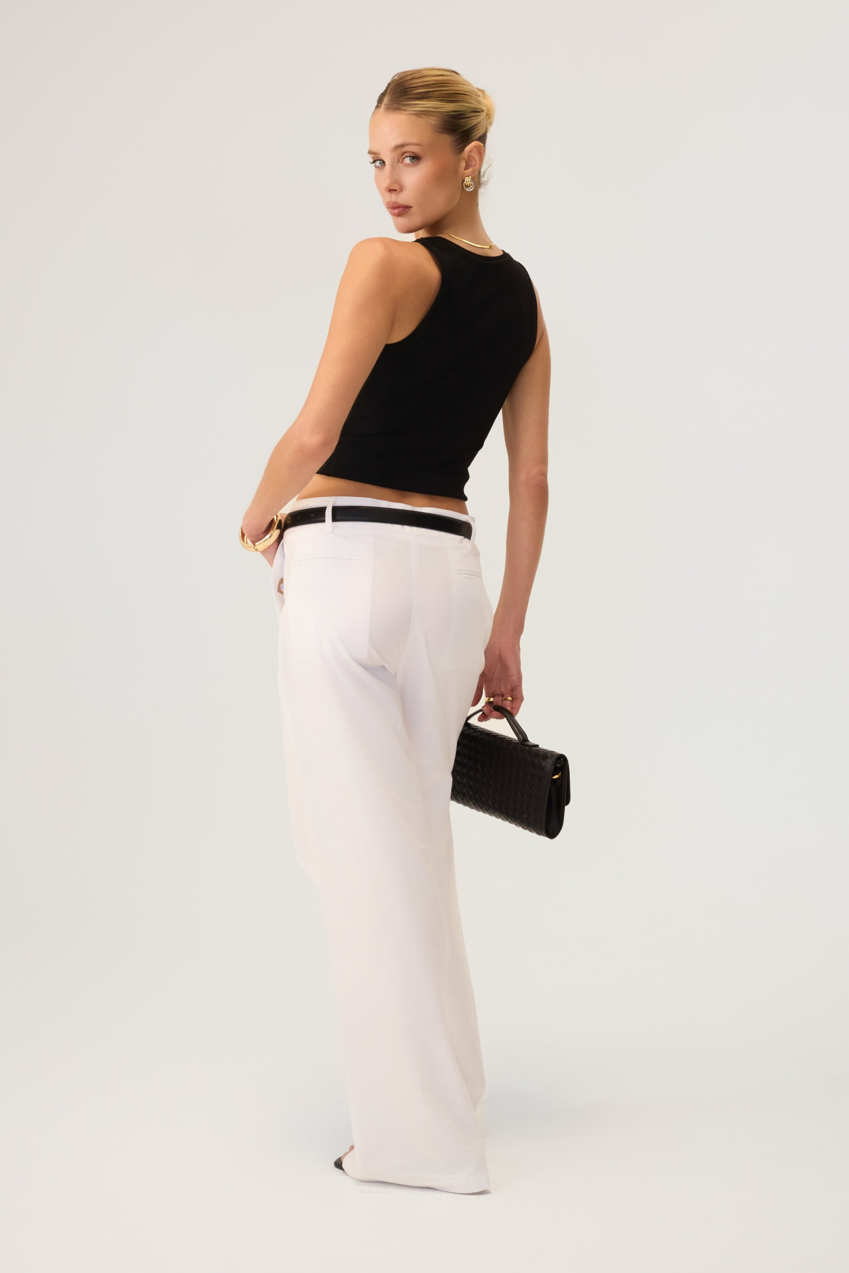 Milan Wide Leg Trousers White - Eco-Certified