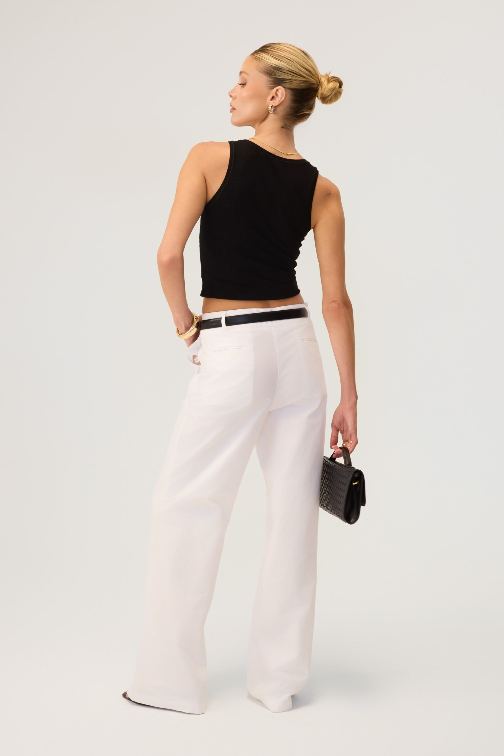 Milan Wide Leg Trousers White - Eco-Certified