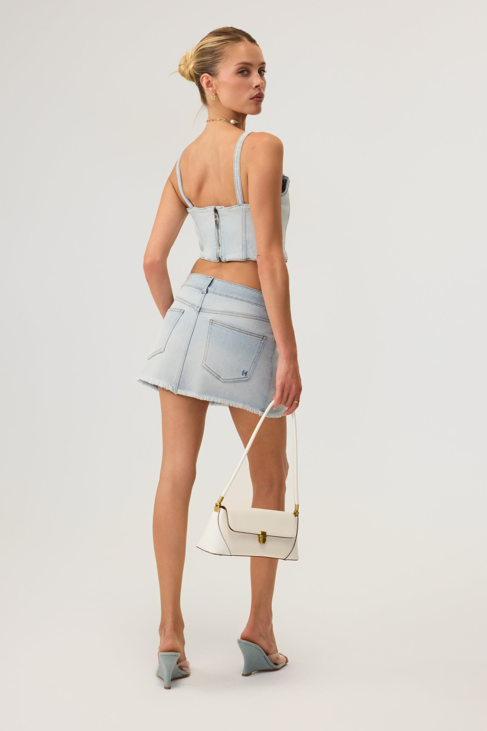 Zyla Denim Skirt Light Wash- Eco-Certified