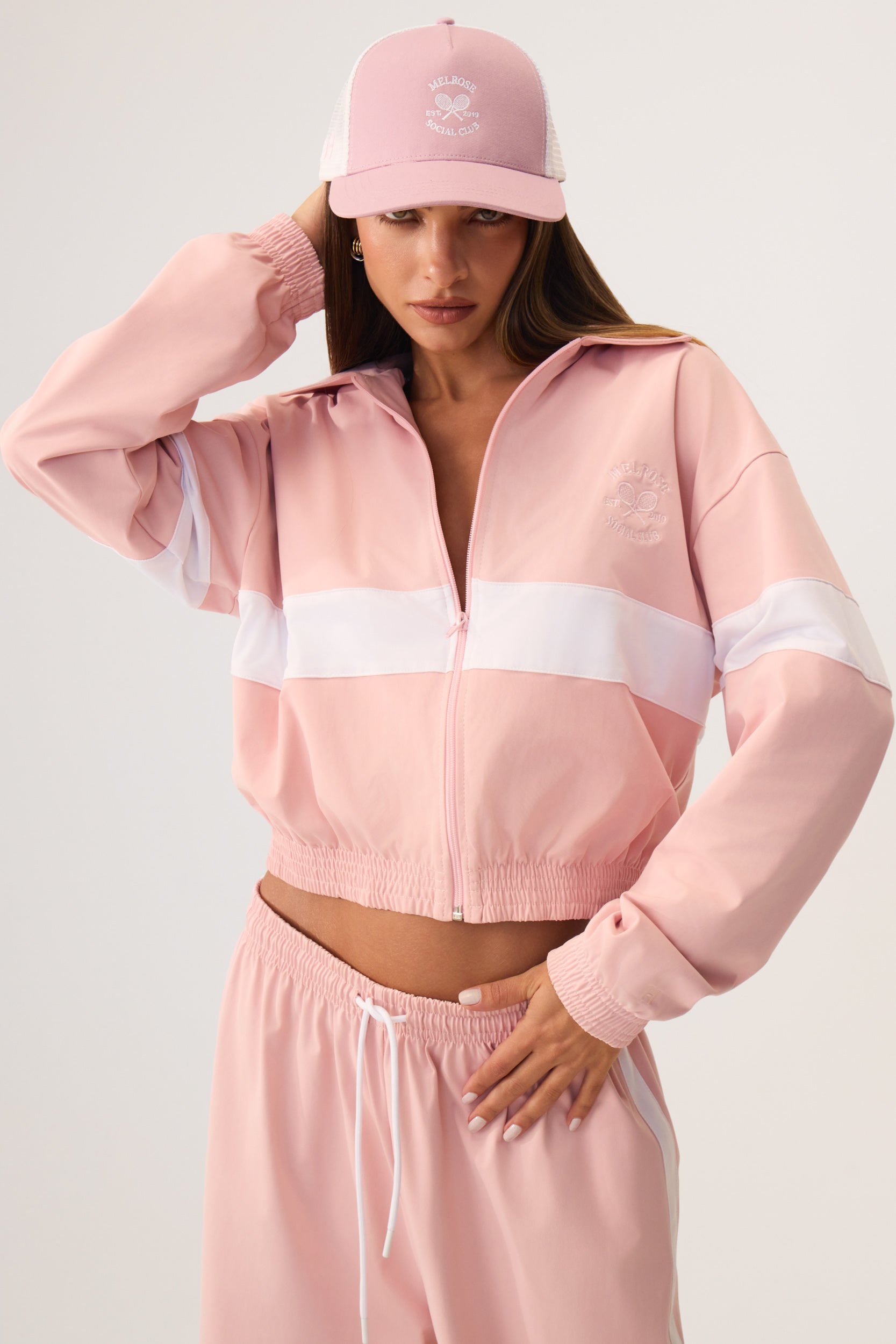 Melrose Social Club Track Jacket Pink - Eco-Certified
