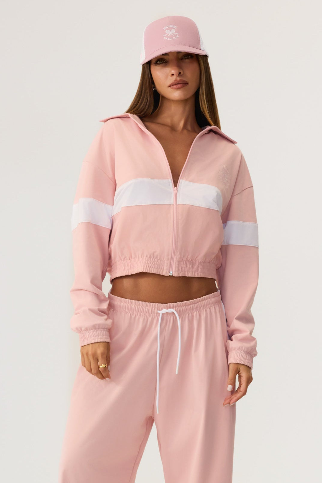 Melrose Social Club Track Jacket Pink - Eco-Certified