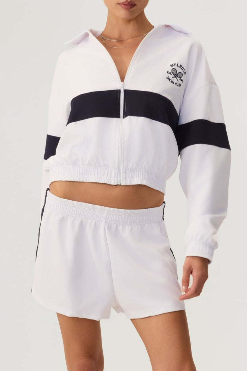 Melrose Social Club Track Shorts White - Eco-Certified