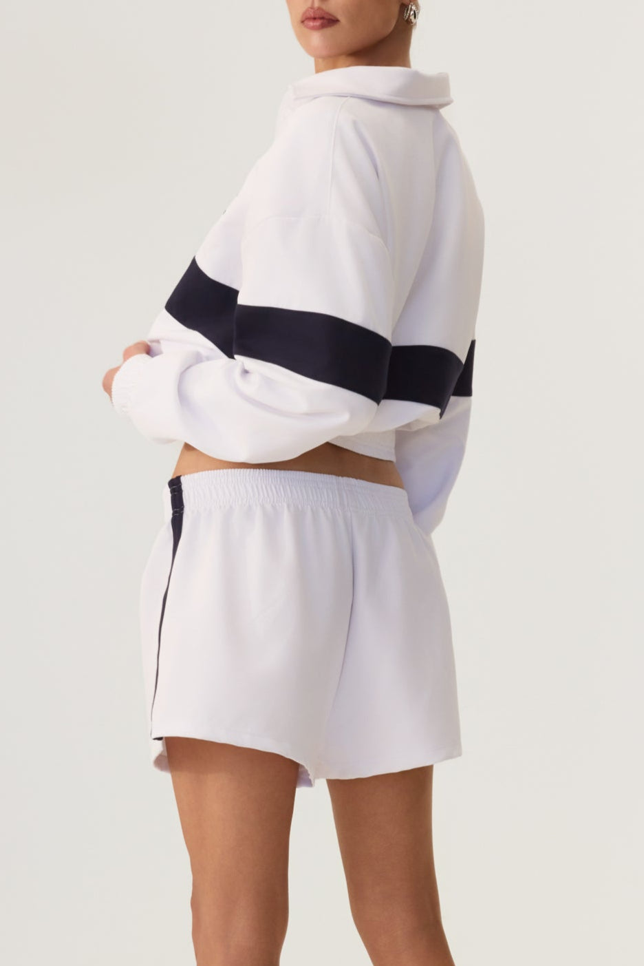 Melrose Social Club Track Shorts White - Eco-Certified