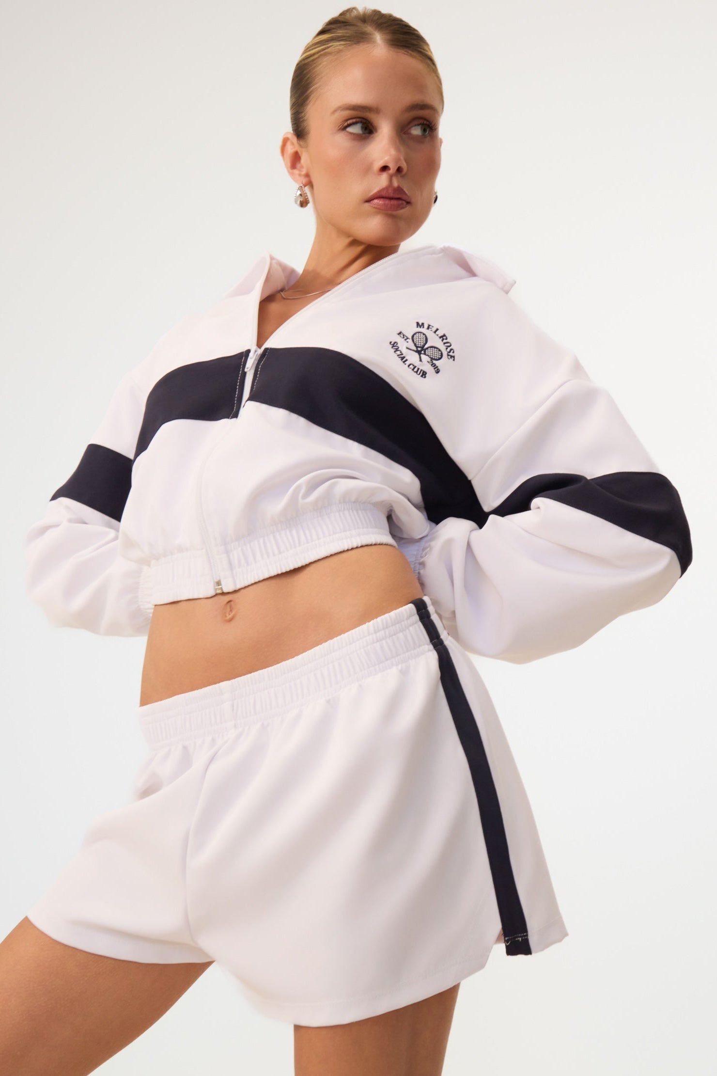 Melrose Social Club Track Jacket White - Eco-Certified