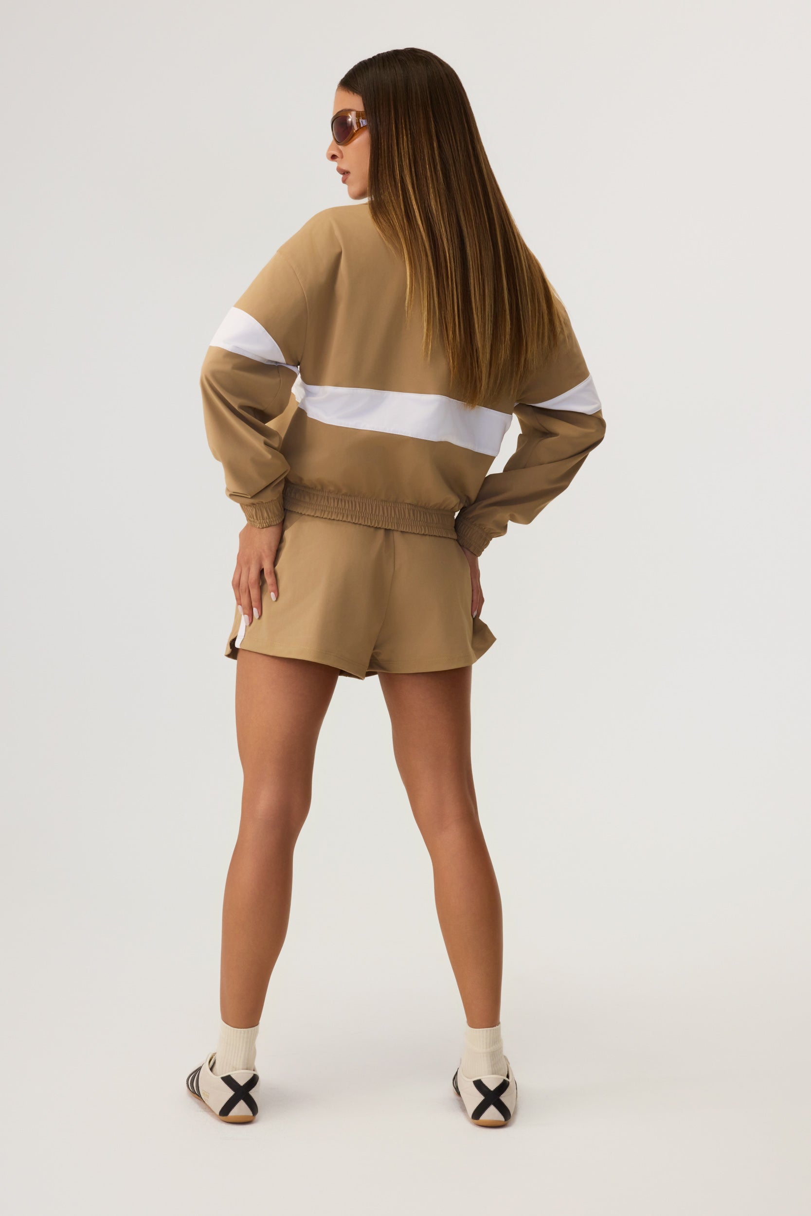 Melrose Social Club Track Shorts Sand - Eco-Certified