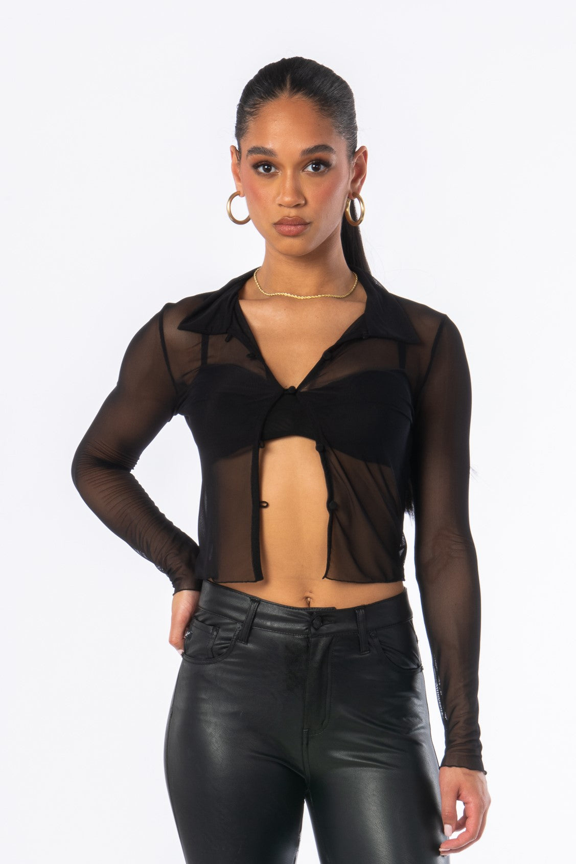 Sheer black tops