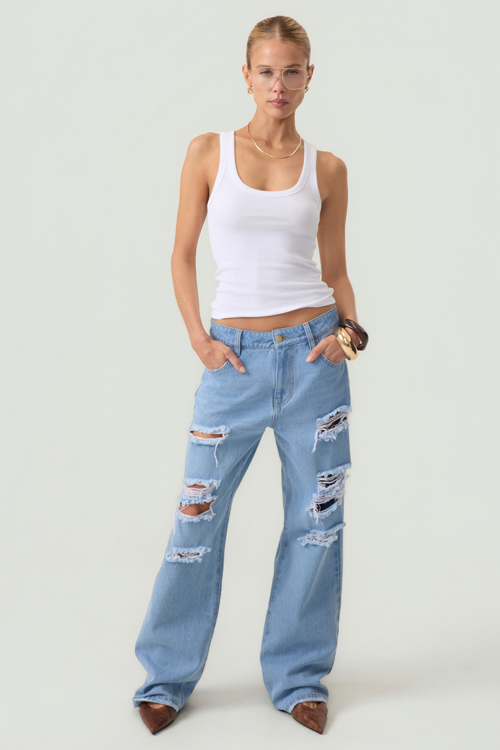 HYPEACH Distressed Light Wash Denim Eco-Certified