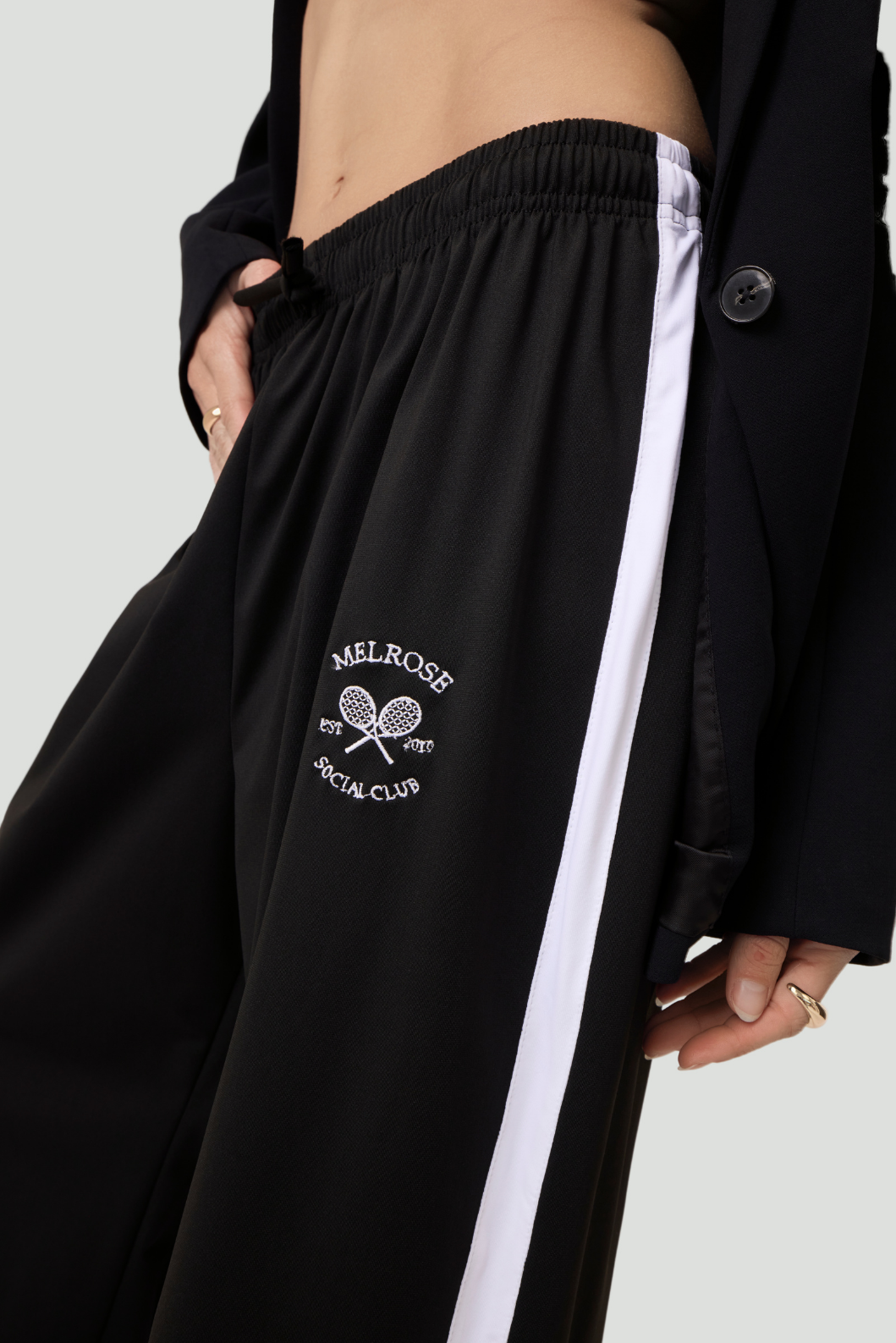 Melrose Social Club Track Pants Black Eco-Certified