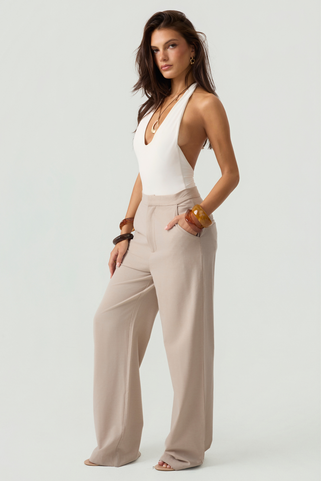 Sophi One Piece Halter Swimsuit Ivory Eco-Certified