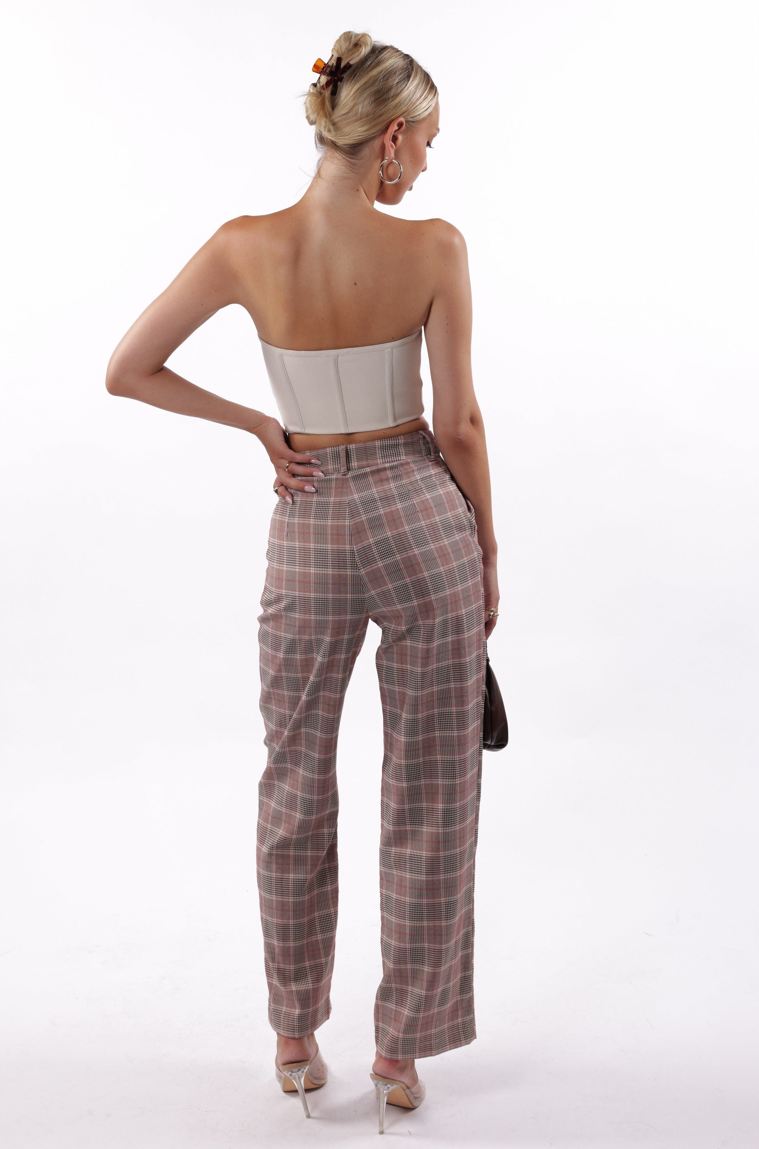 SoHo Plaid Trousers Mauve