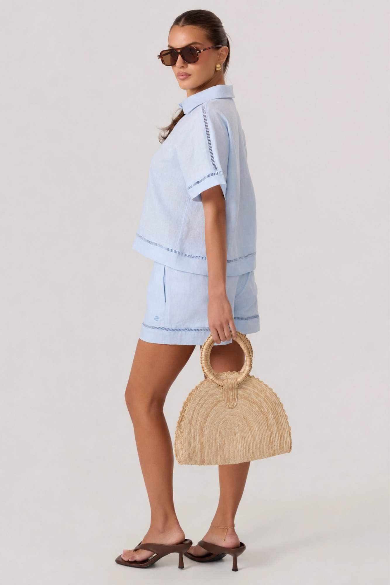 Tulum Linen Shirt Sky Blue - Eco-Certified