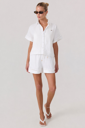 Tulum Linen Shorts Ivory - Eco-Certified