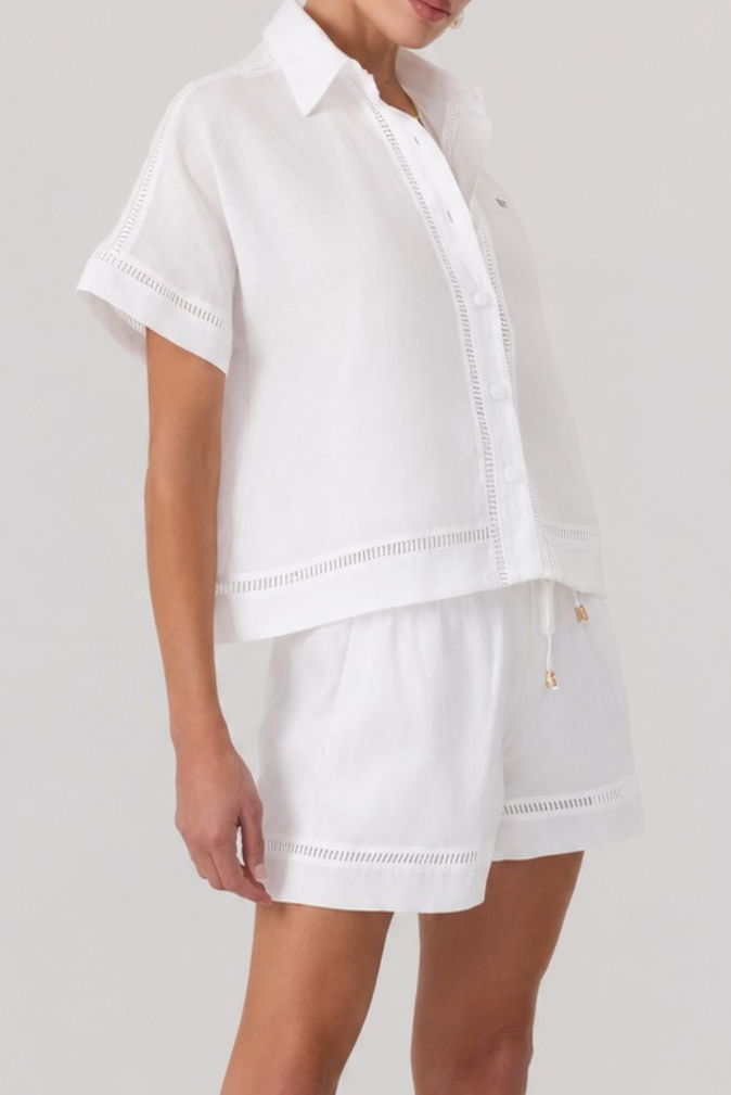 Tulum Linen Shorts Ivory - Eco-Certified