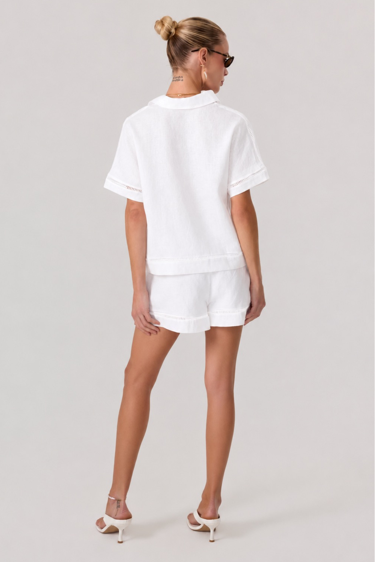 Tulum Linen Shorts Ivory - Eco-Certified