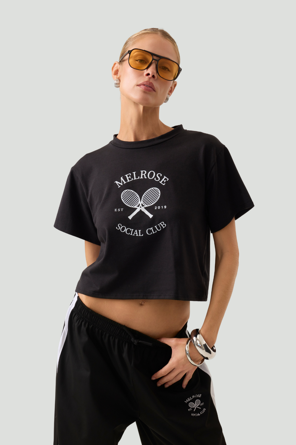 Melrose Social Club Oversized Tee Black Eco-Certified