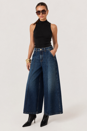 HYPEACH Denim Culottes Dark Wash - Eco-Certified