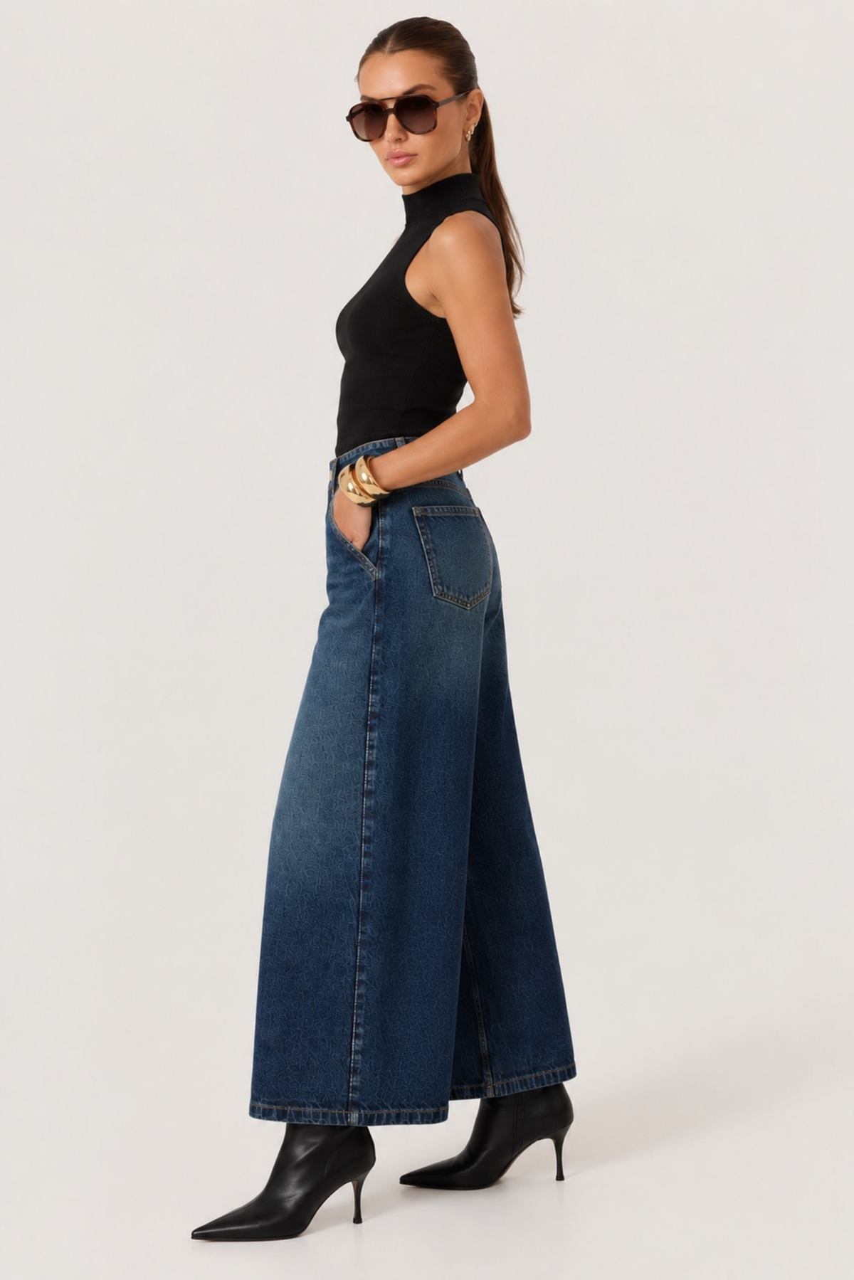 HYPEACH Denim Culottes Dark Wash - Eco-Certified