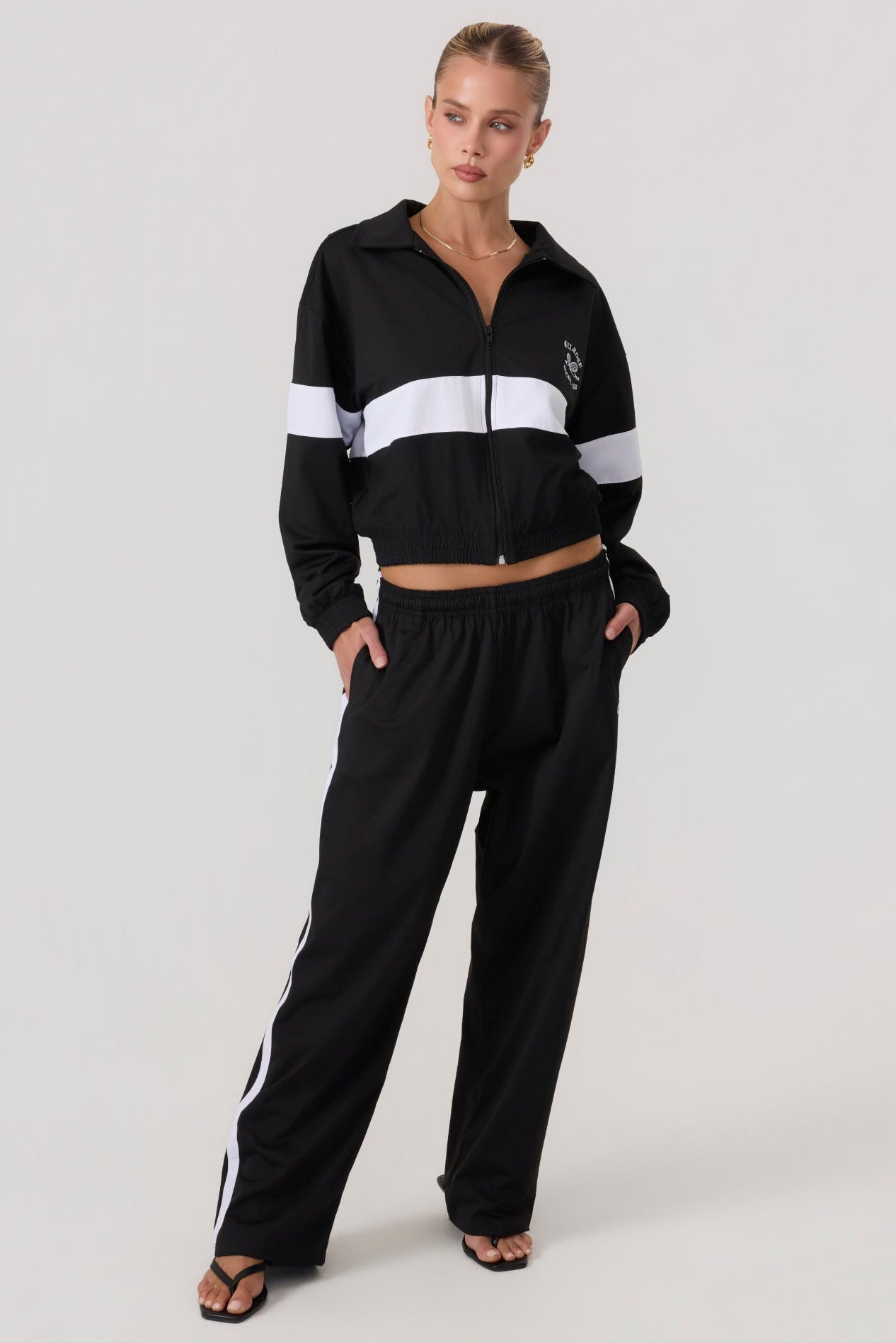Melrose Social Club Track Jacket Black - Eco-Certified