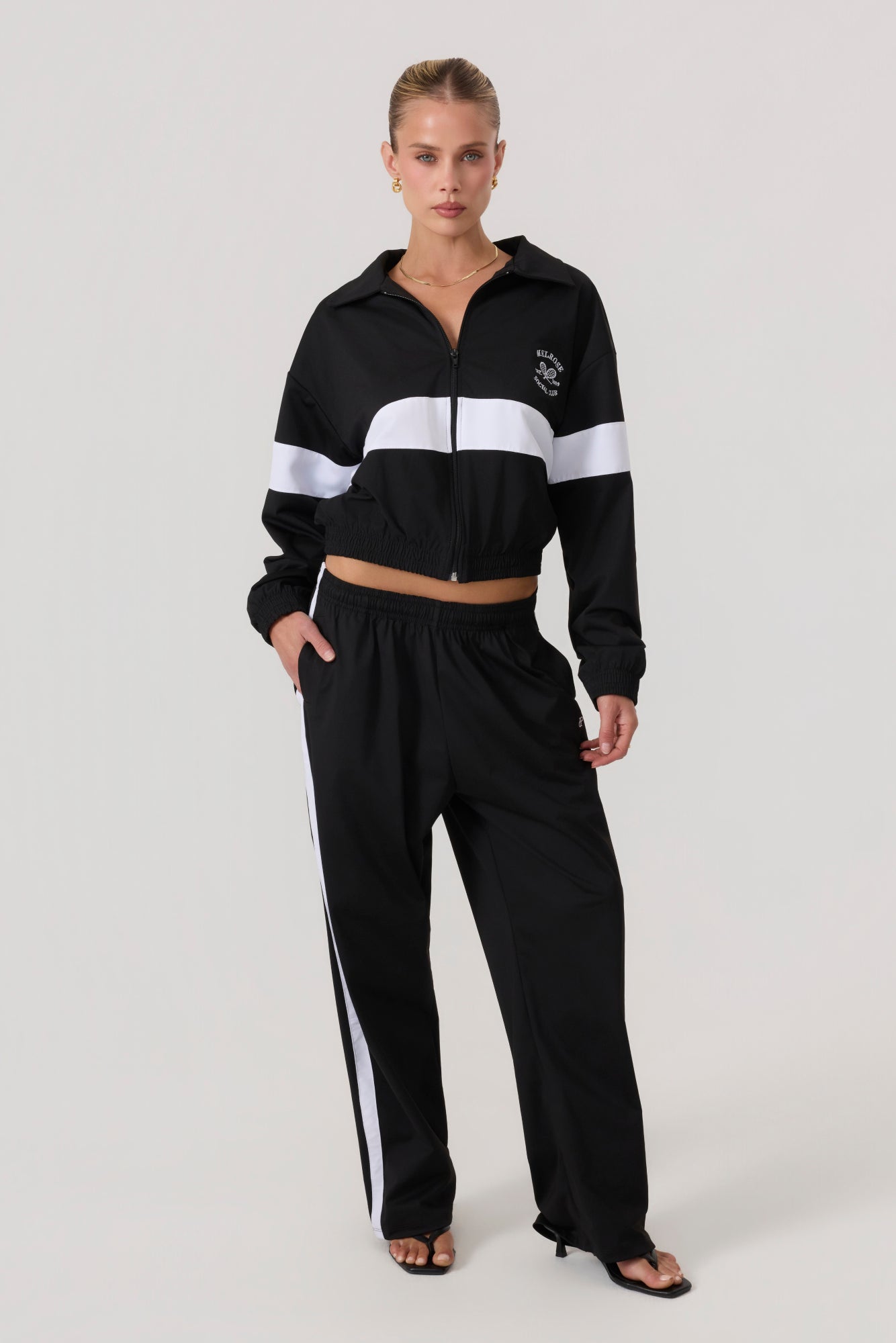Melrose Social Club Track Pants Black - Eco-Certified