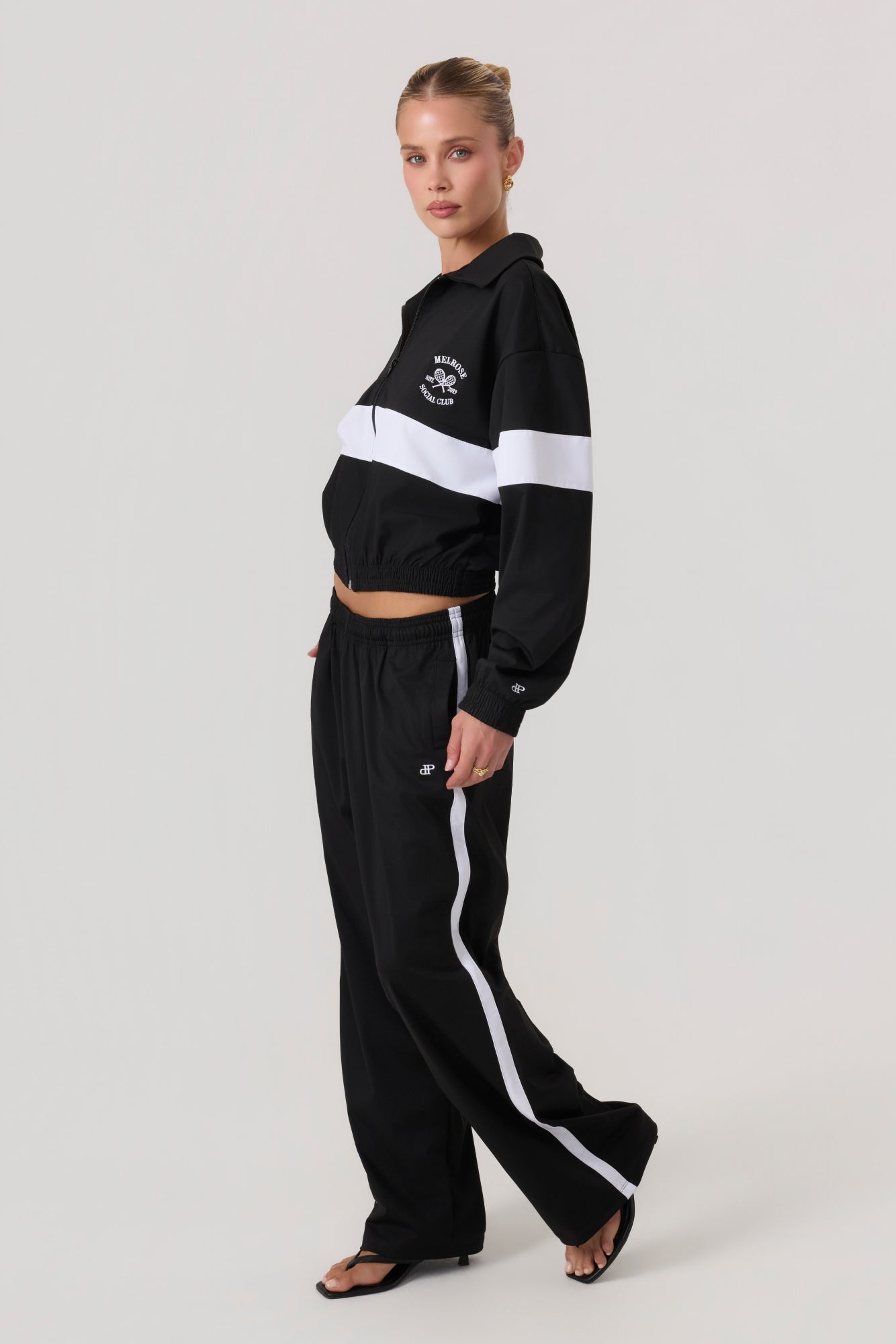 Melrose Social Club Track Jacket Black - Eco-Certified