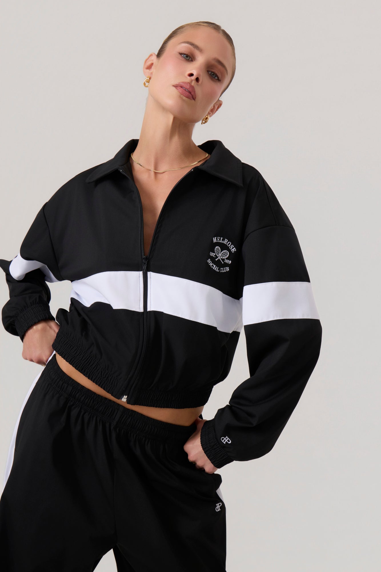 Melrose Social Club Track Jacket Black - Eco-Certified