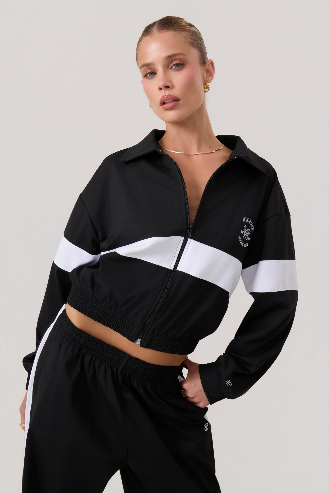 Melrose Social Club Track Jacket Black - Eco-Certified