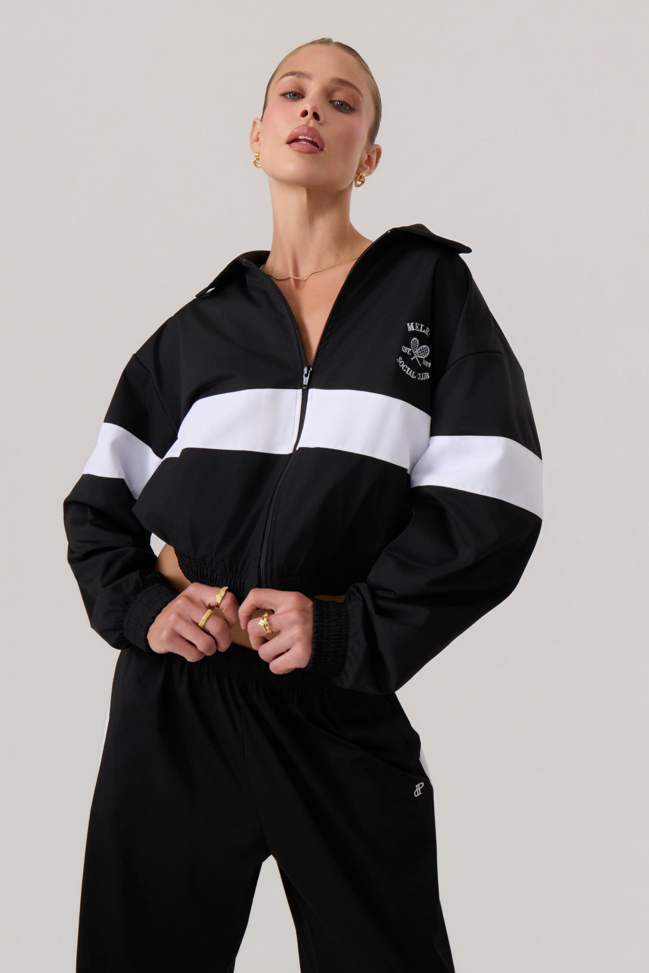 Melrose Social Club Track Jacket Black - Eco-Certified