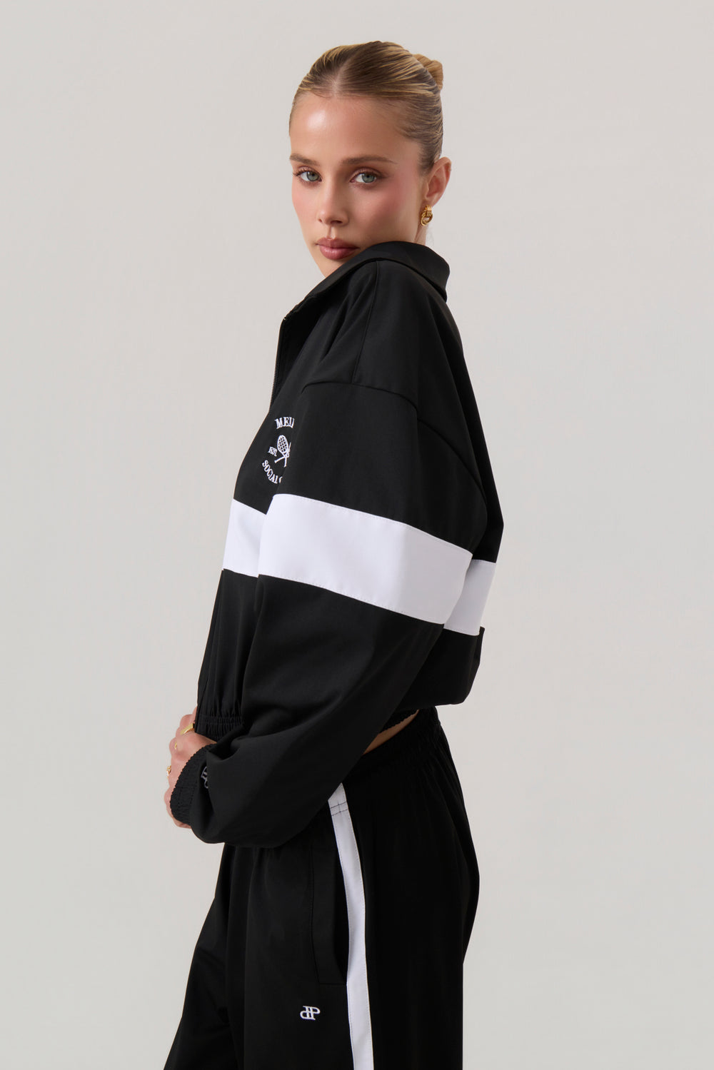 Melrose Social Club Track Jacket Black - Eco-Certified