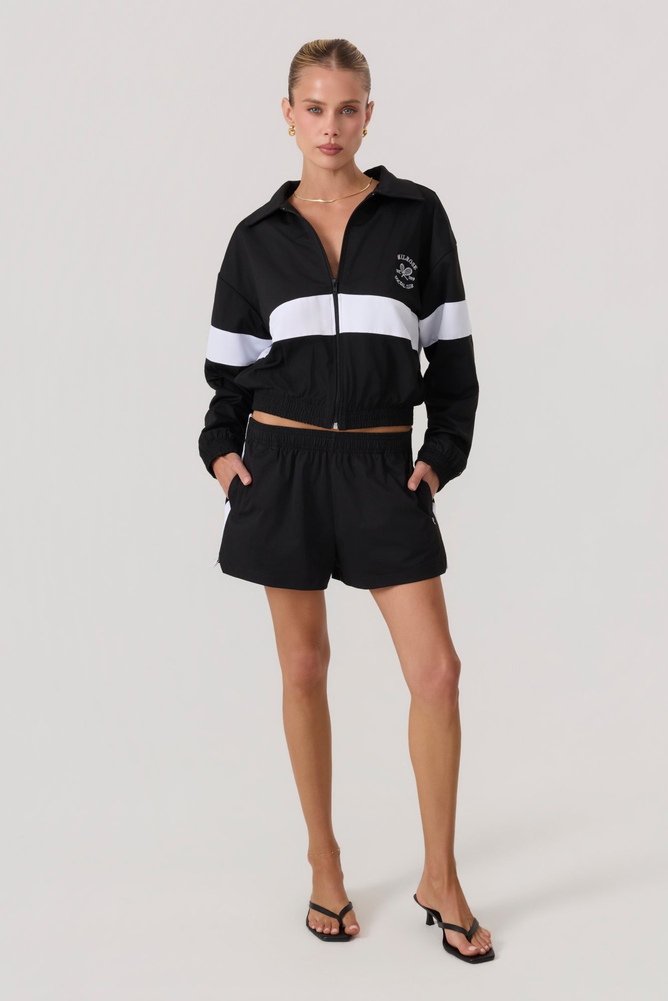 Melrose Social Club Track Shorts Black - Eco-Certified