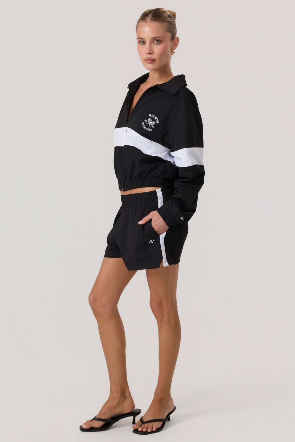 Melrose Social Club Track Shorts Black - Eco-Certified