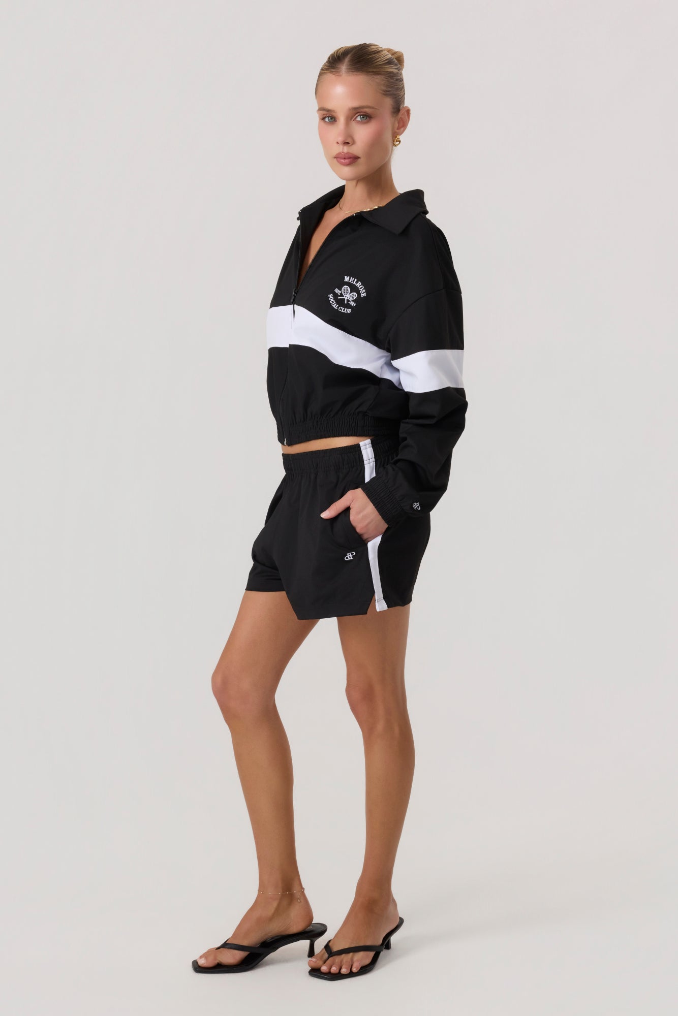 Melrose Social Club Track Shorts Black - Eco-Certified
