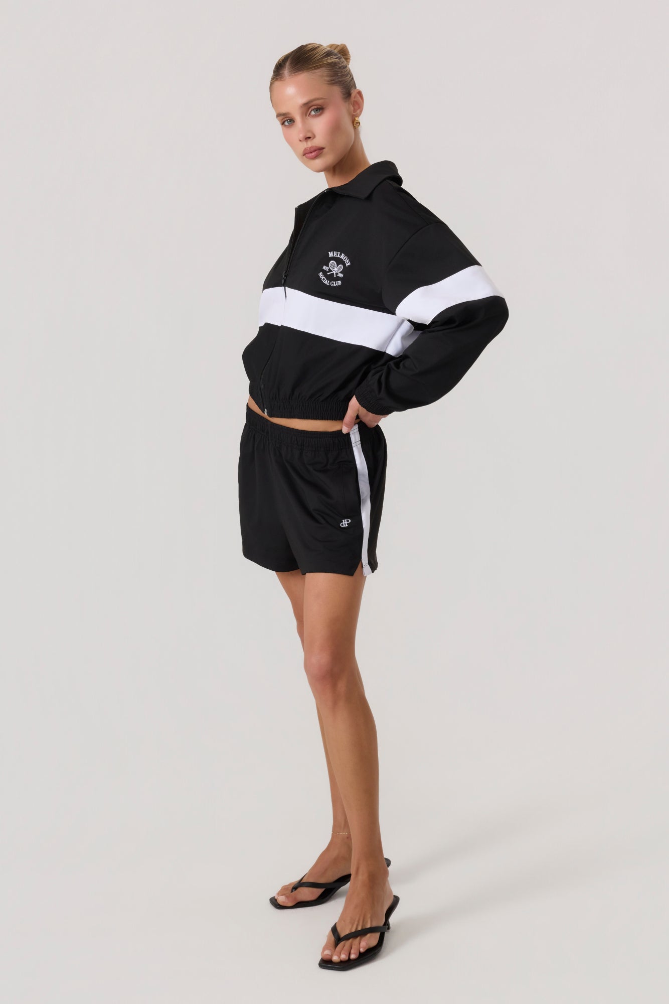 Melrose Social Club Track Shorts Black - Eco-Certified
