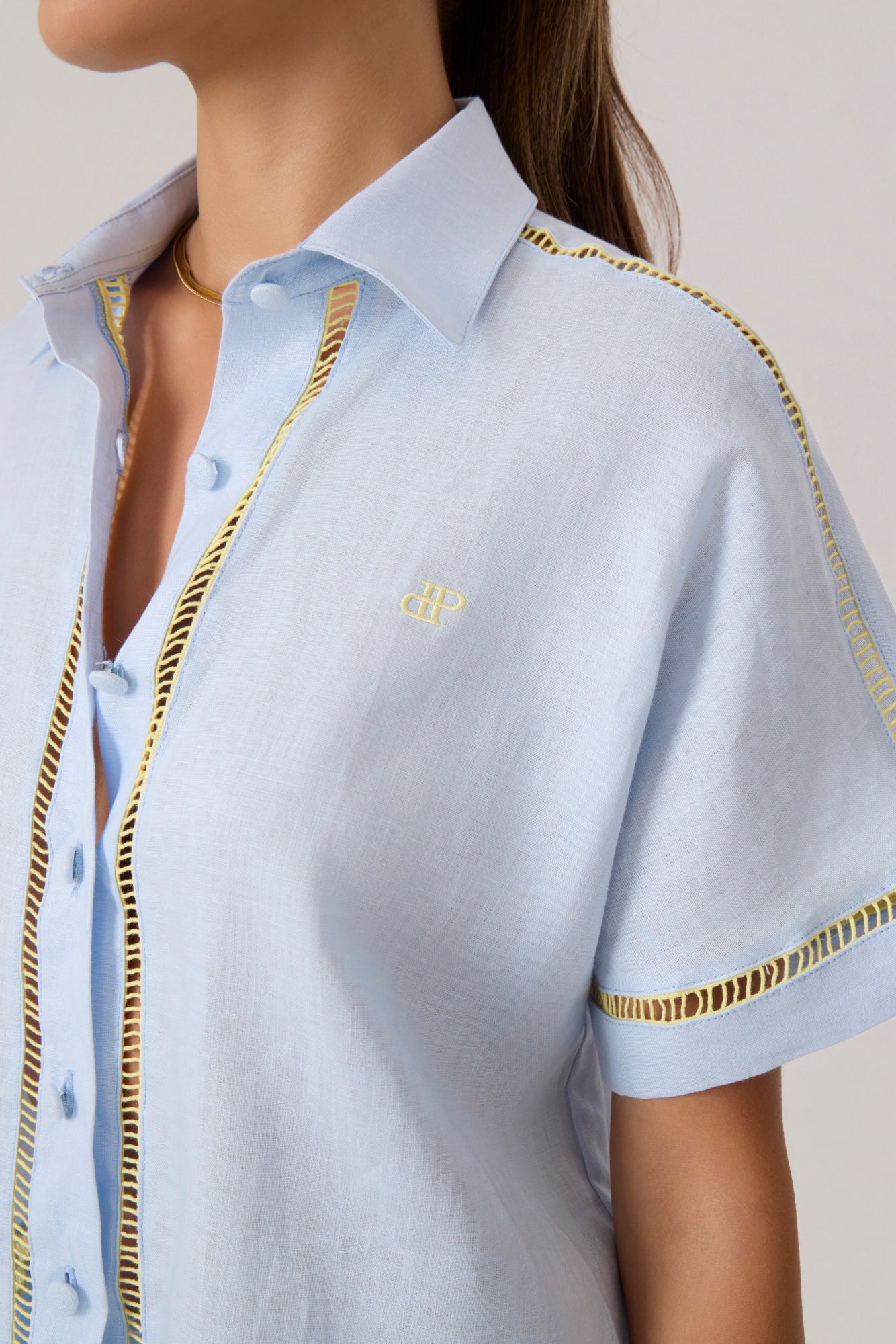 Tulum Linen Shirt Sky Blue - Eco-Certified
