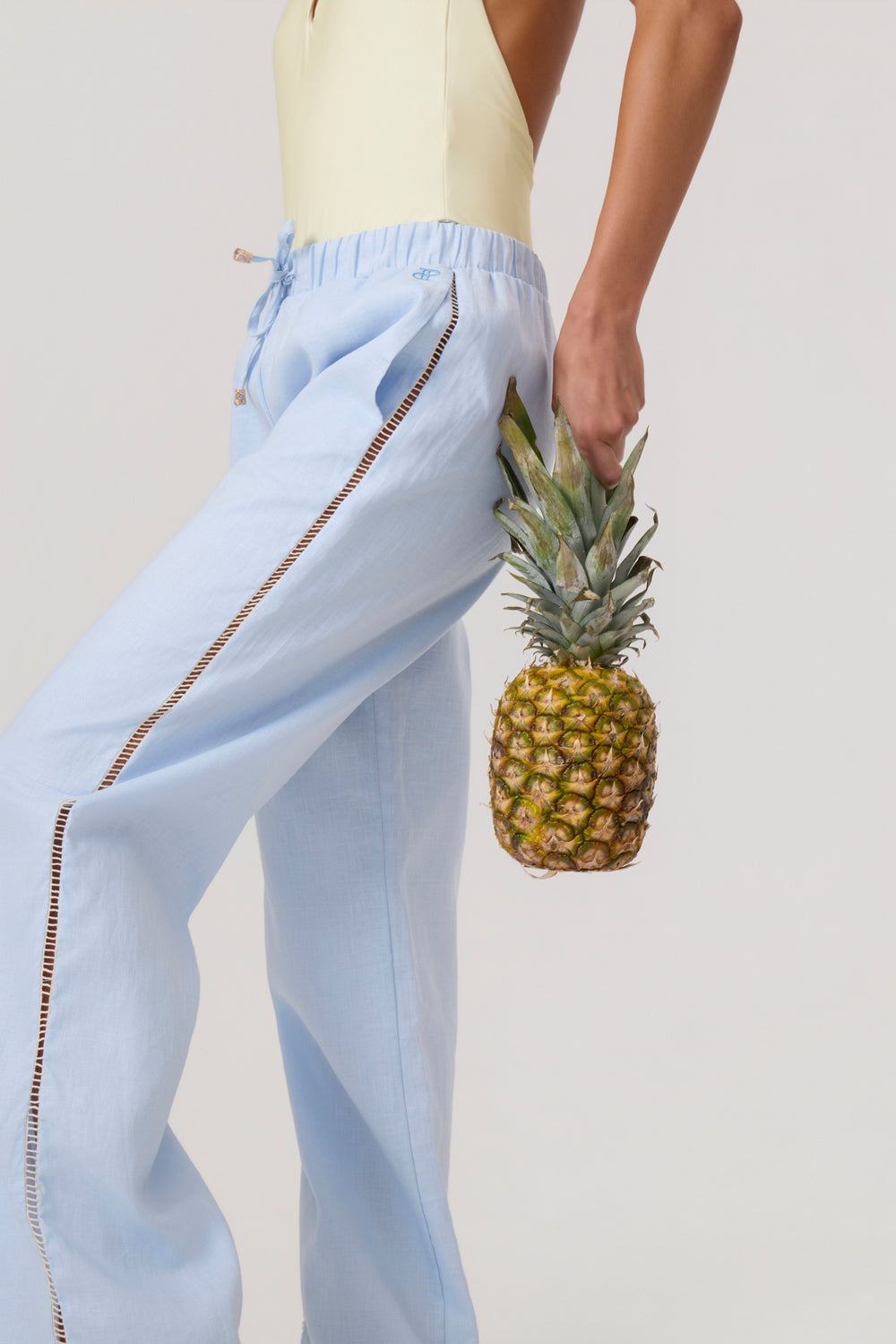 Tulum Linen Pants Sky Blue - Eco-Certified