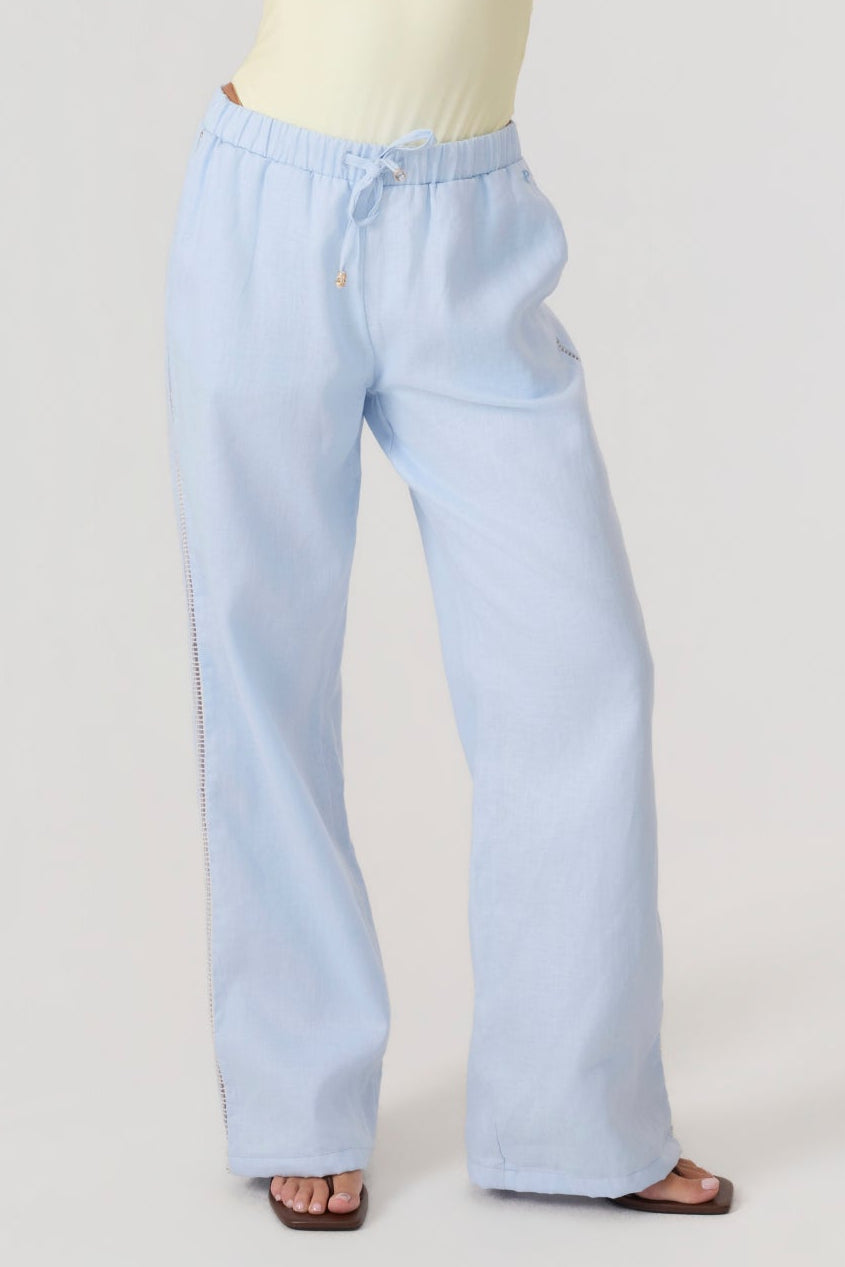 Tulum Linen Pants Sky Blue - Eco-Certified