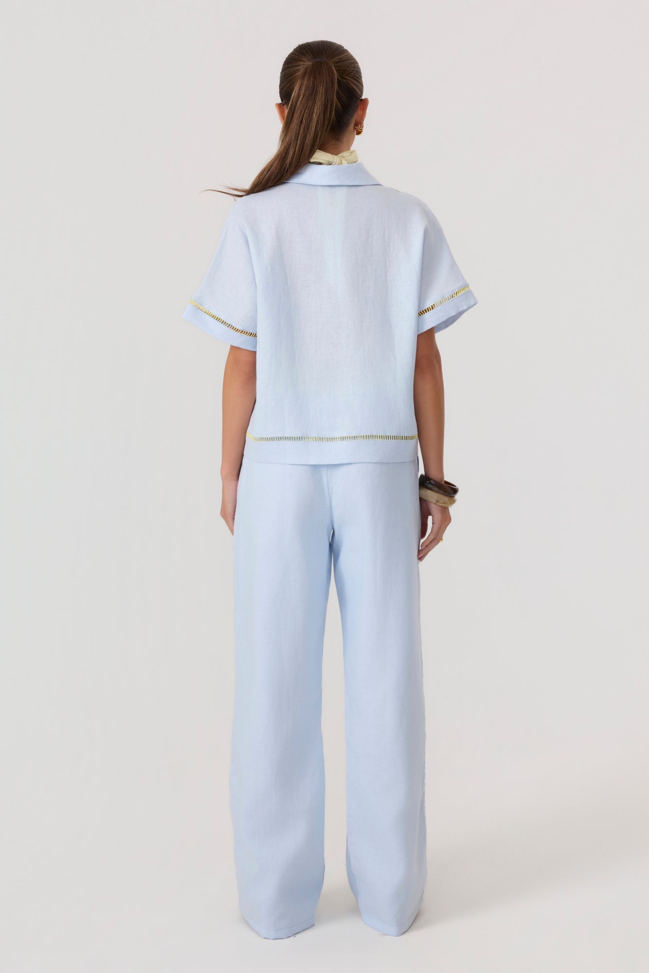 Tulum Linen Pants Sky Blue - Eco-Certified