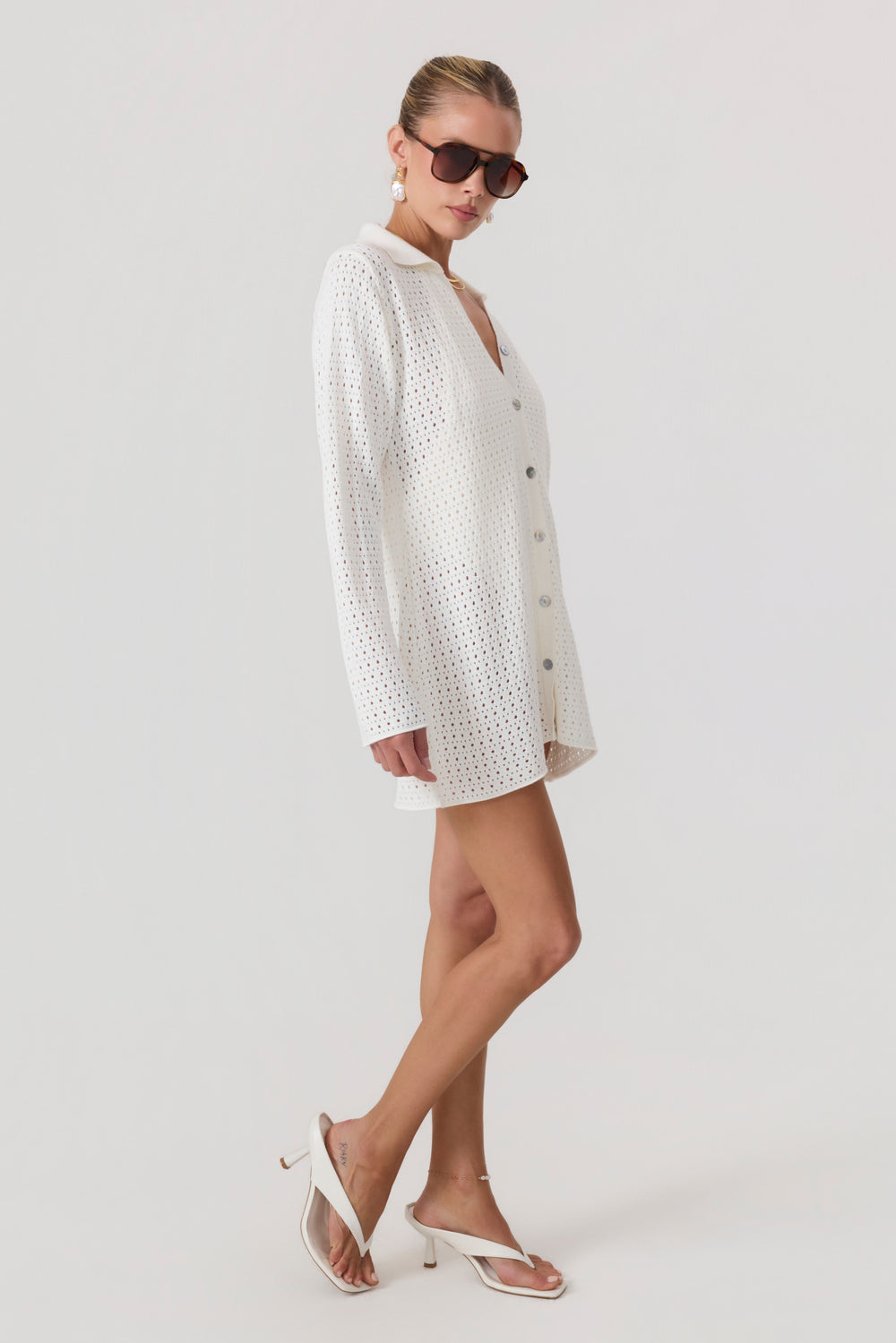Monaco Open Knit Coverup Ivory - Eco-Certified