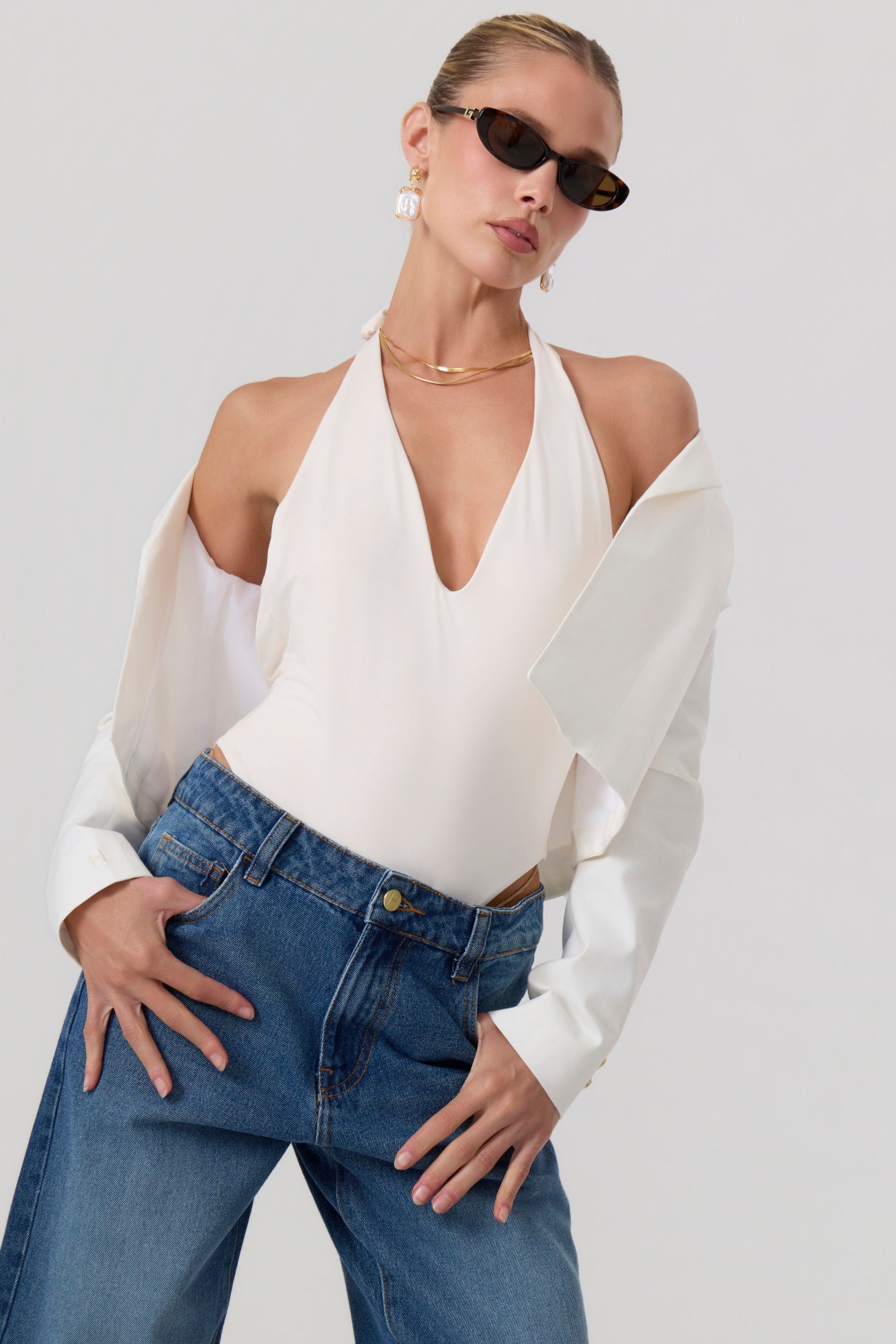 Capri Cropped Blazer White - Eco-Certified