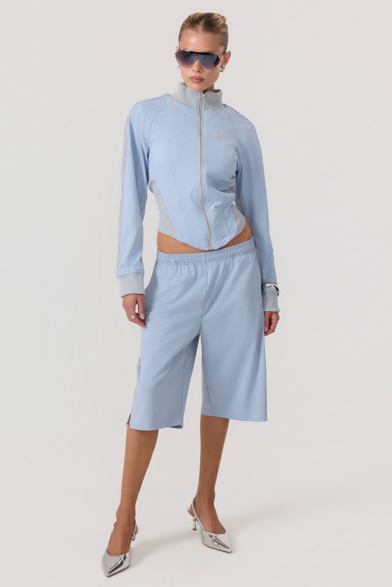 HYPEACH Cropped Track Pants Sky Blue - Eco-Certified