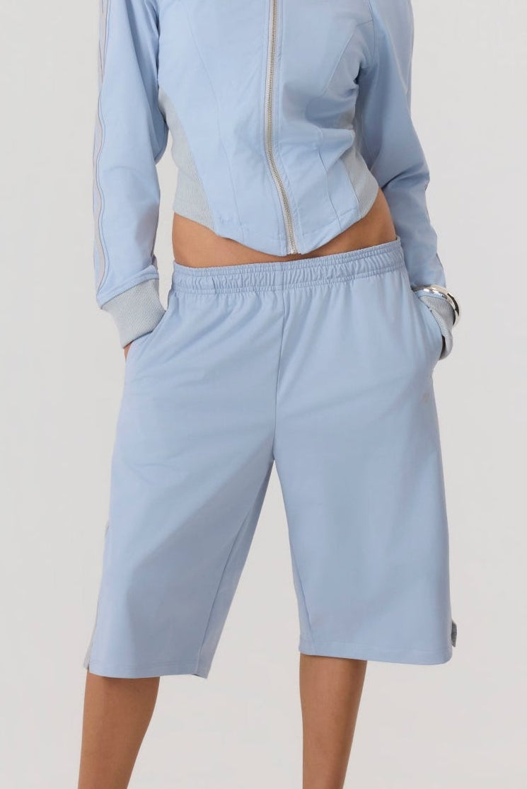 Melrose Social Club Capri Track Pants Sky Blue