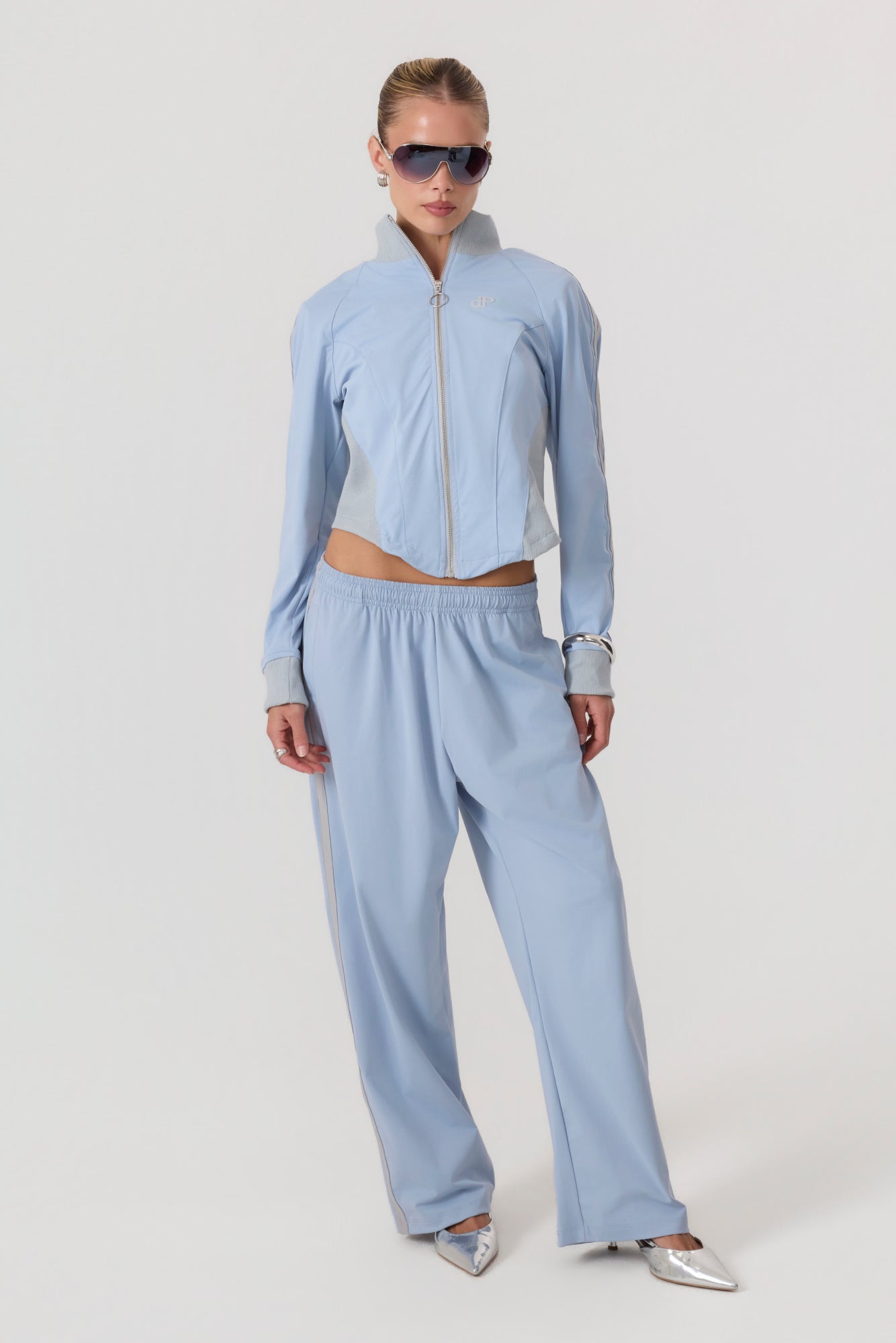 Melrose Social Club Track Pants Sky Blue - Eco-Certified