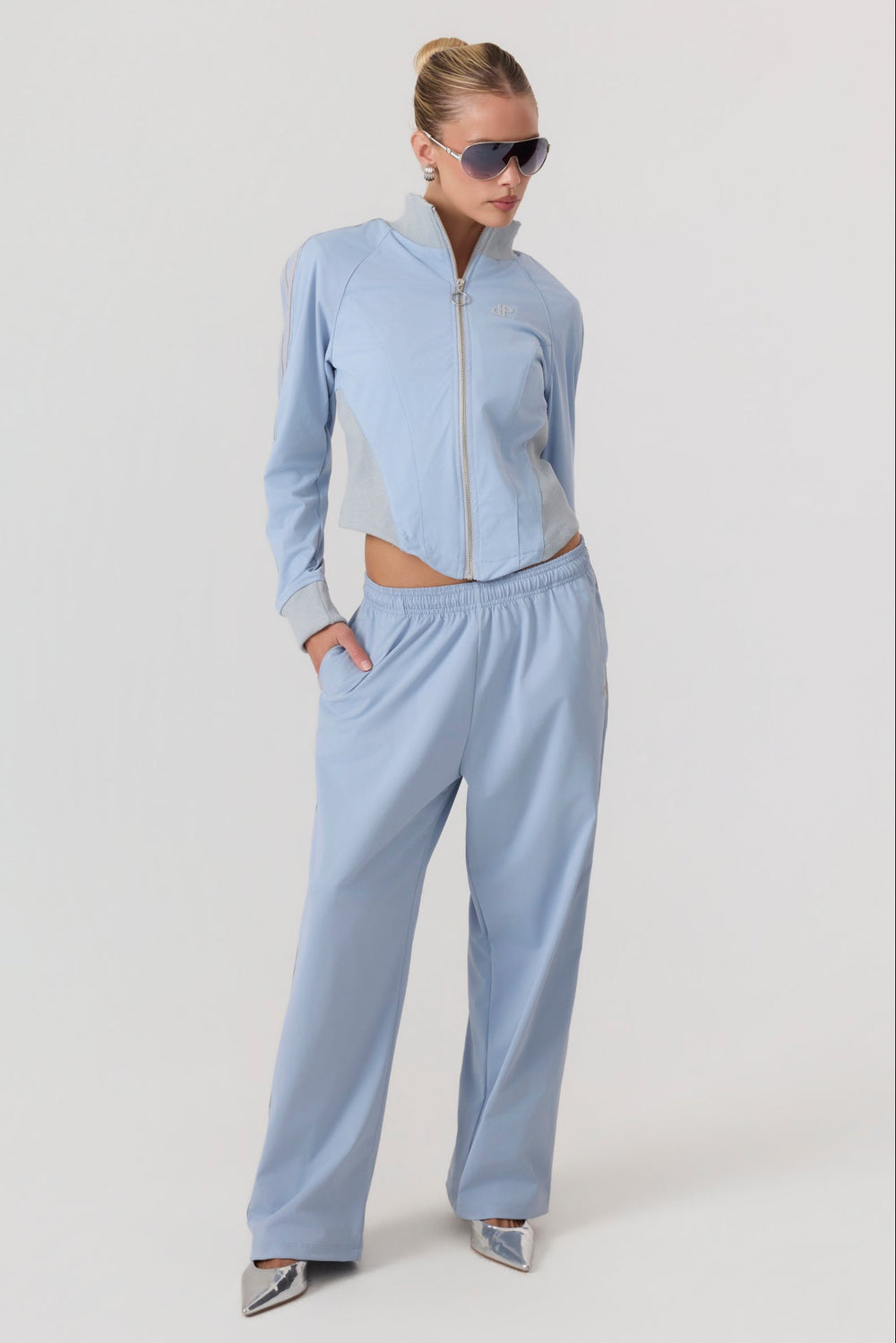 Melrose Social Club Track Pants Sky Blue - Eco-Certified