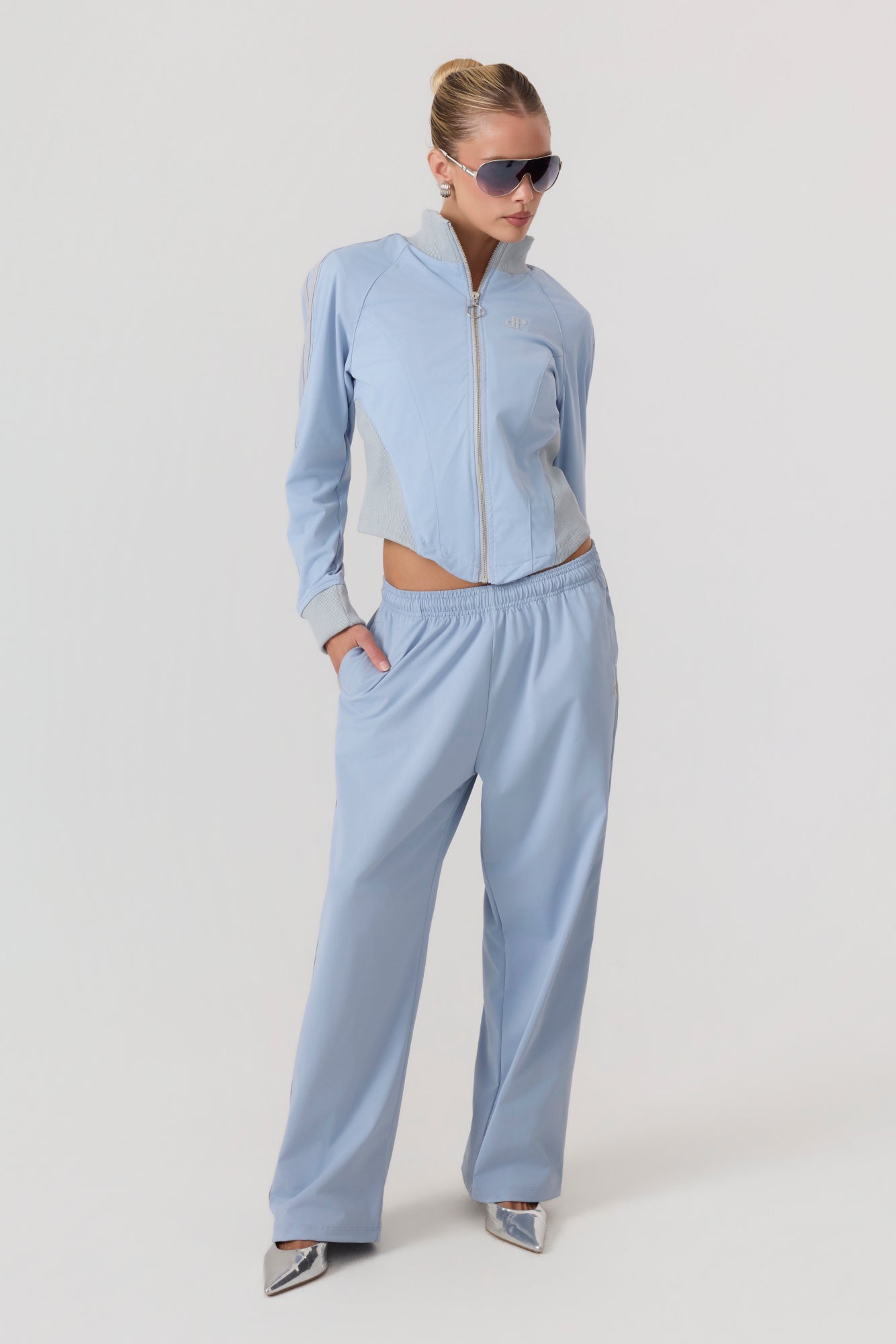 Melrose Social Club Track Pants Sky Blue - Eco-Certified