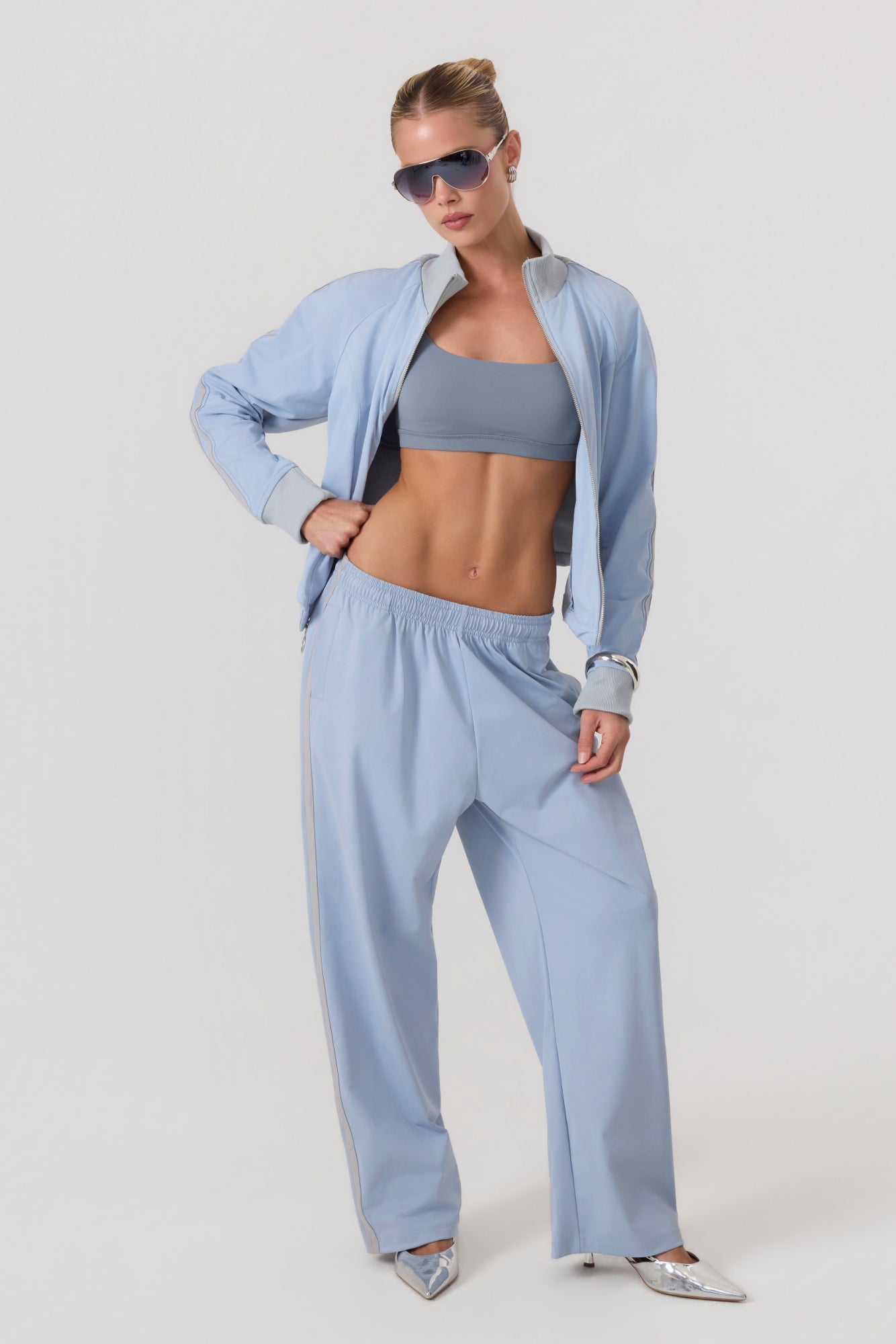 Melrose Social Club Track Pants Sky Blue - Eco-Certified
