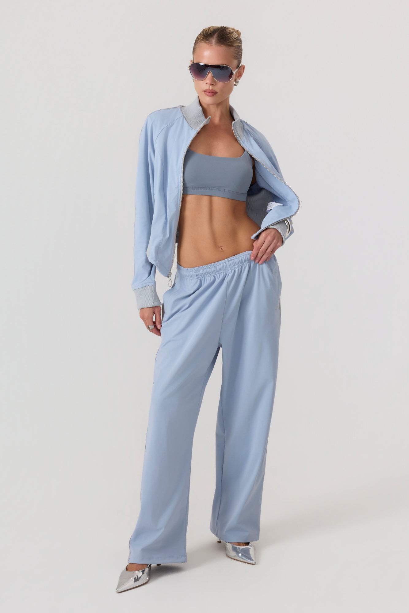 Melrose Social Club Track Pants Sky Blue - Eco-Certified