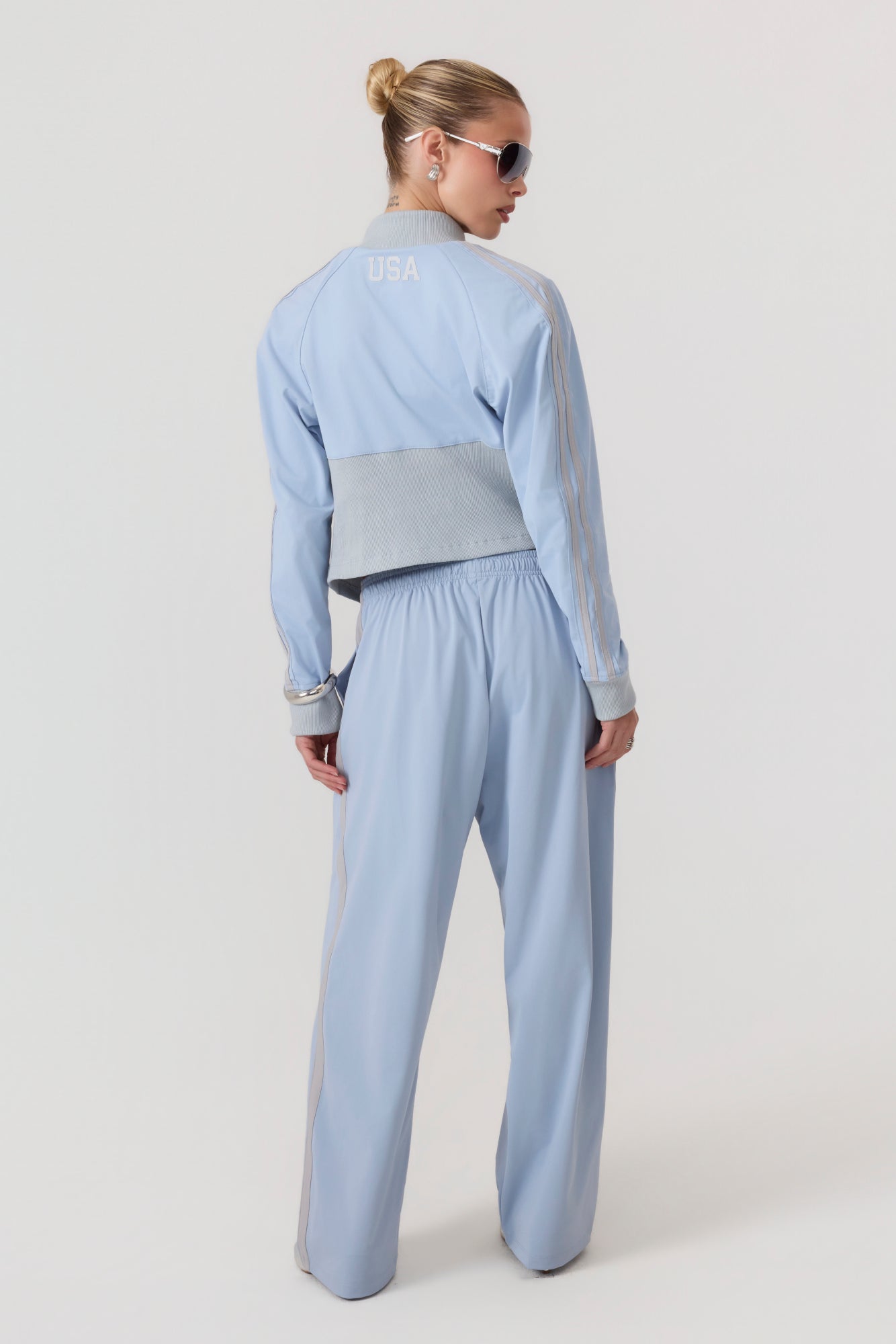 Melrose Social Club Track Pants Sky Blue - Eco-Certified